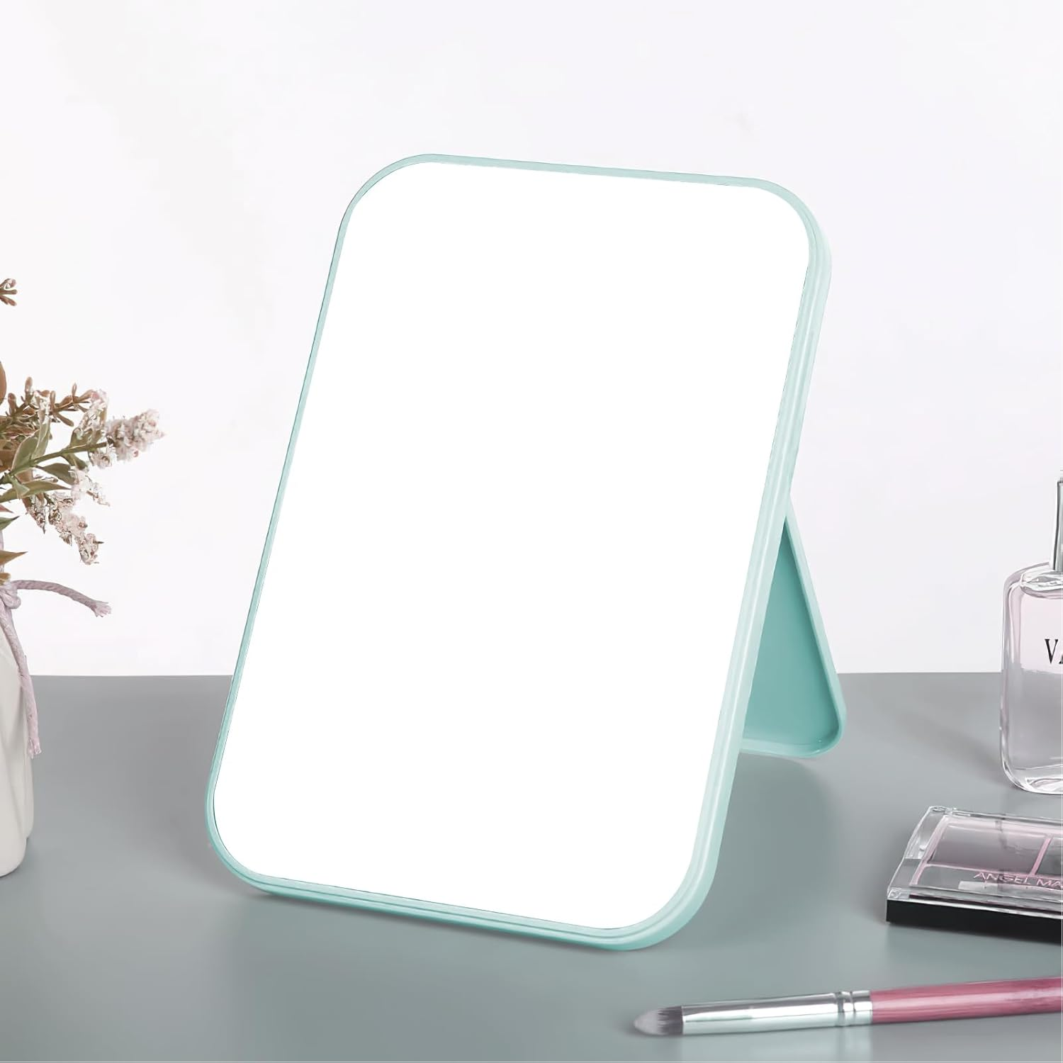 Bushhaven Premium Tabletop Mirror with Foldable Stand - Super HD Anti-Distortion Glass for Flawless Makeup, Perfect for Bathroom & Vanity Use, Ideal for Travel & Home Beauty Routine image number 1