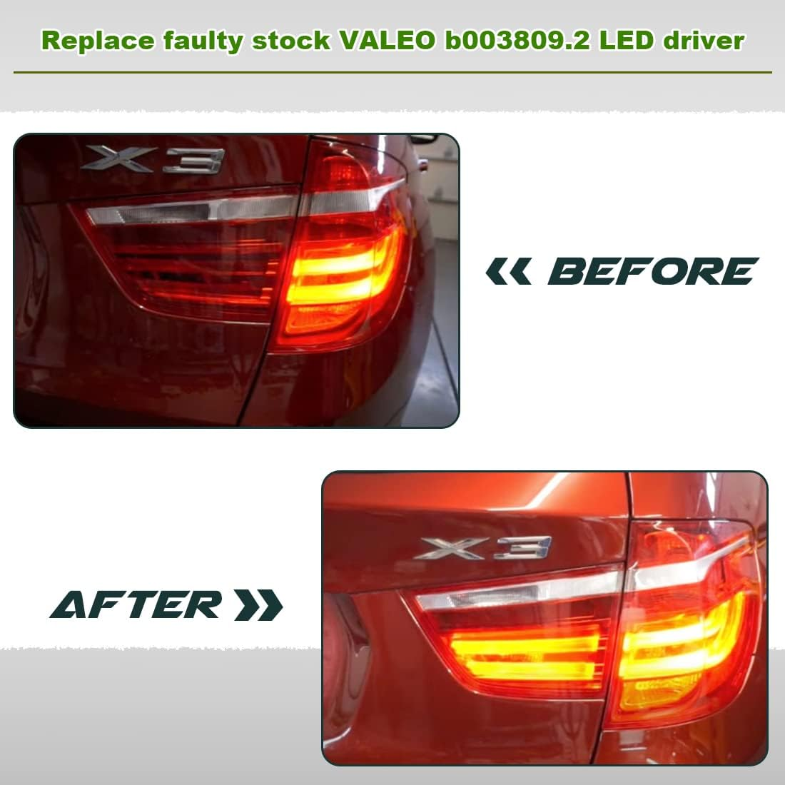 Rear LED Light Repair Board Tail Light Led Chip Fits for 2011-2015 BMW X3 F25 (Valeo B003809.2) image number 5