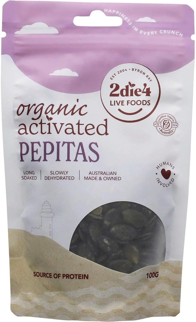 2Die4 Live Foods Activated Organic Pepitas 100G