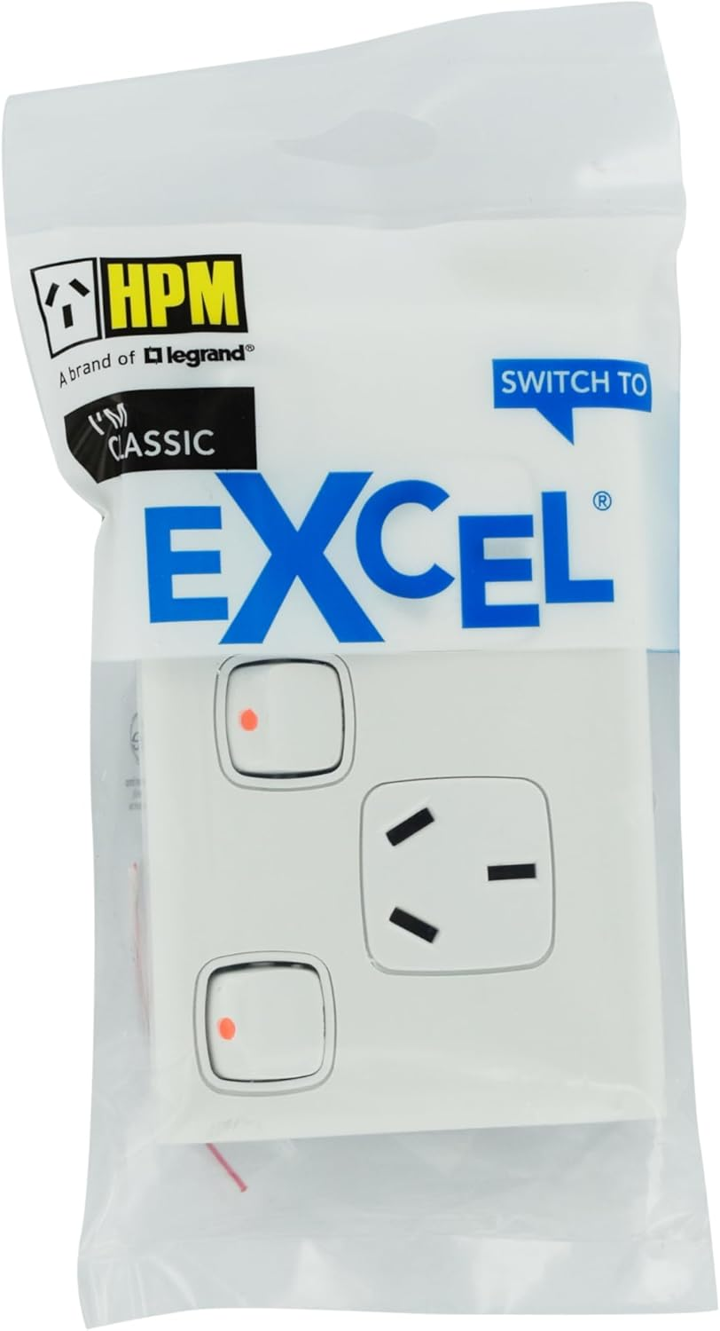 HPM Excel Double Powerpoint with Extra Switch, Matt White image number 1