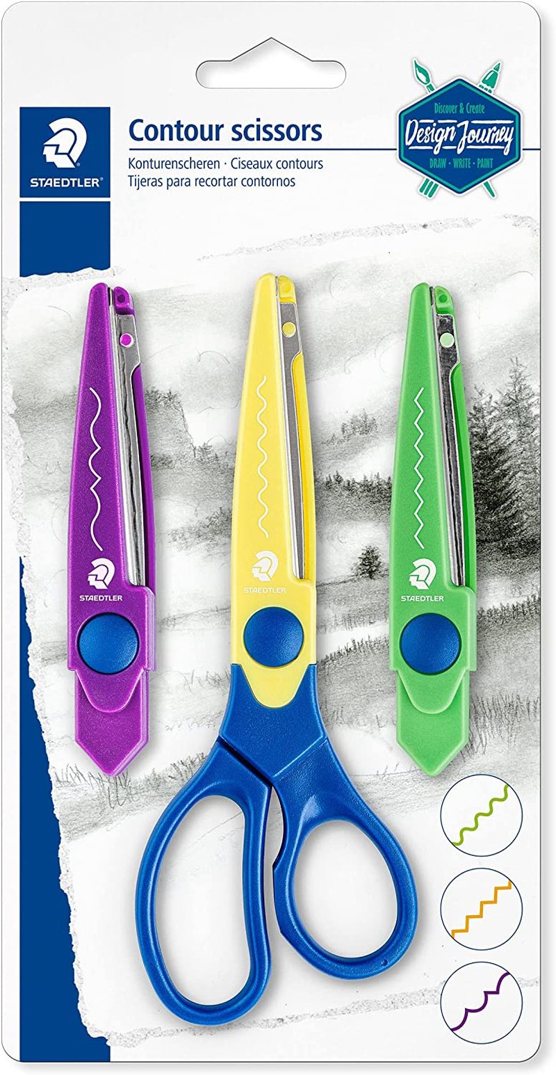 Staedtler Design Journey Contour Scissors with Blades, Assorted (Pack of 3) image number 6