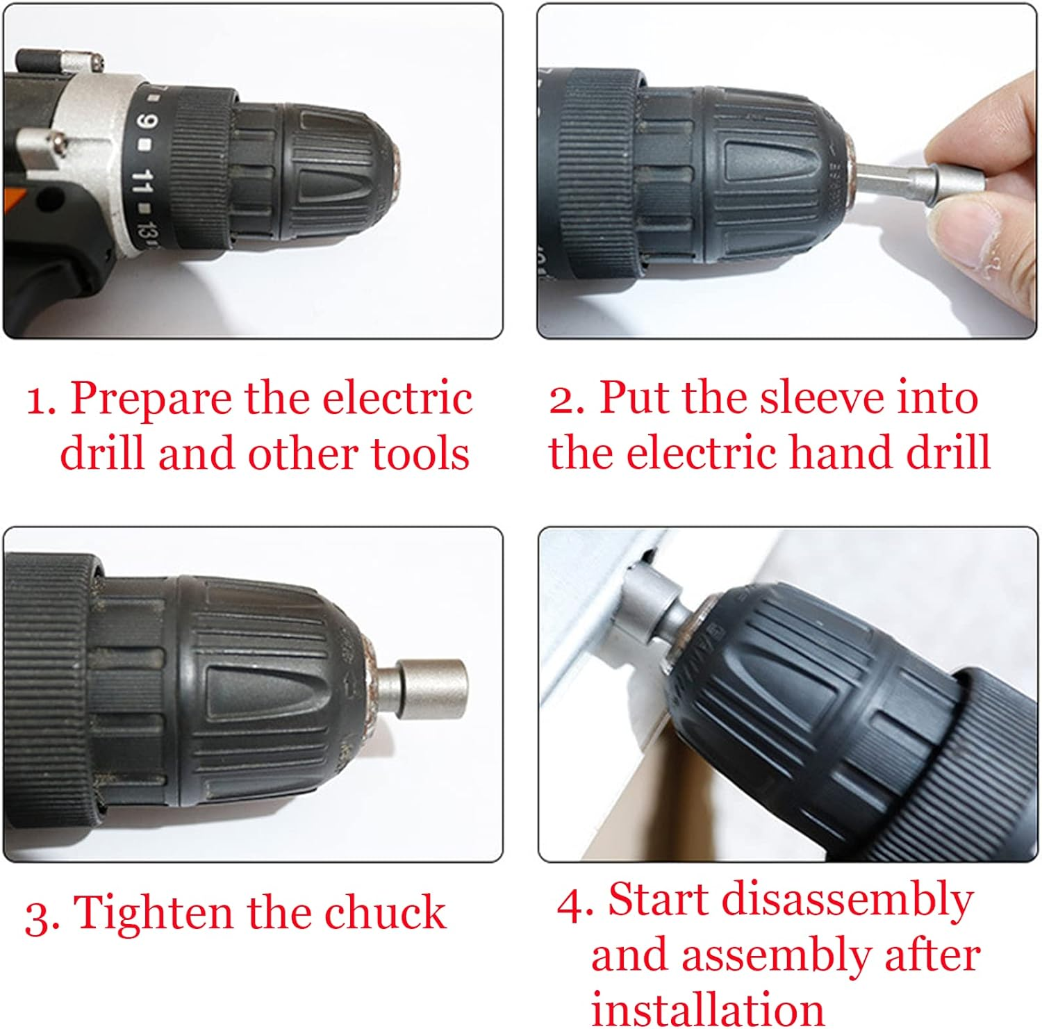 Behone 2 X 9 Socket Spanner Set Socket Bit Adapter 5 Mm - 13 Mm Tool Nuts Socket Nuts Magnetic Bit Adapter 1/4 Inch Hex Socket Nuts for Drill or Cordless Screwdriver