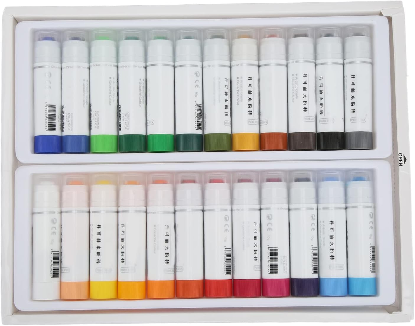 Paint Sticks Painting Gouache Stick 24 Colors Artwork Craft Sticks image number 6