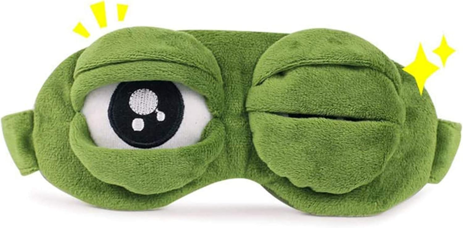 3D Frog Eye Sleeping Mask, Betterjonny Cartoon Cute Green Frog Anime Novelty Funny Gift Women Men Girls Boys Adult Kids