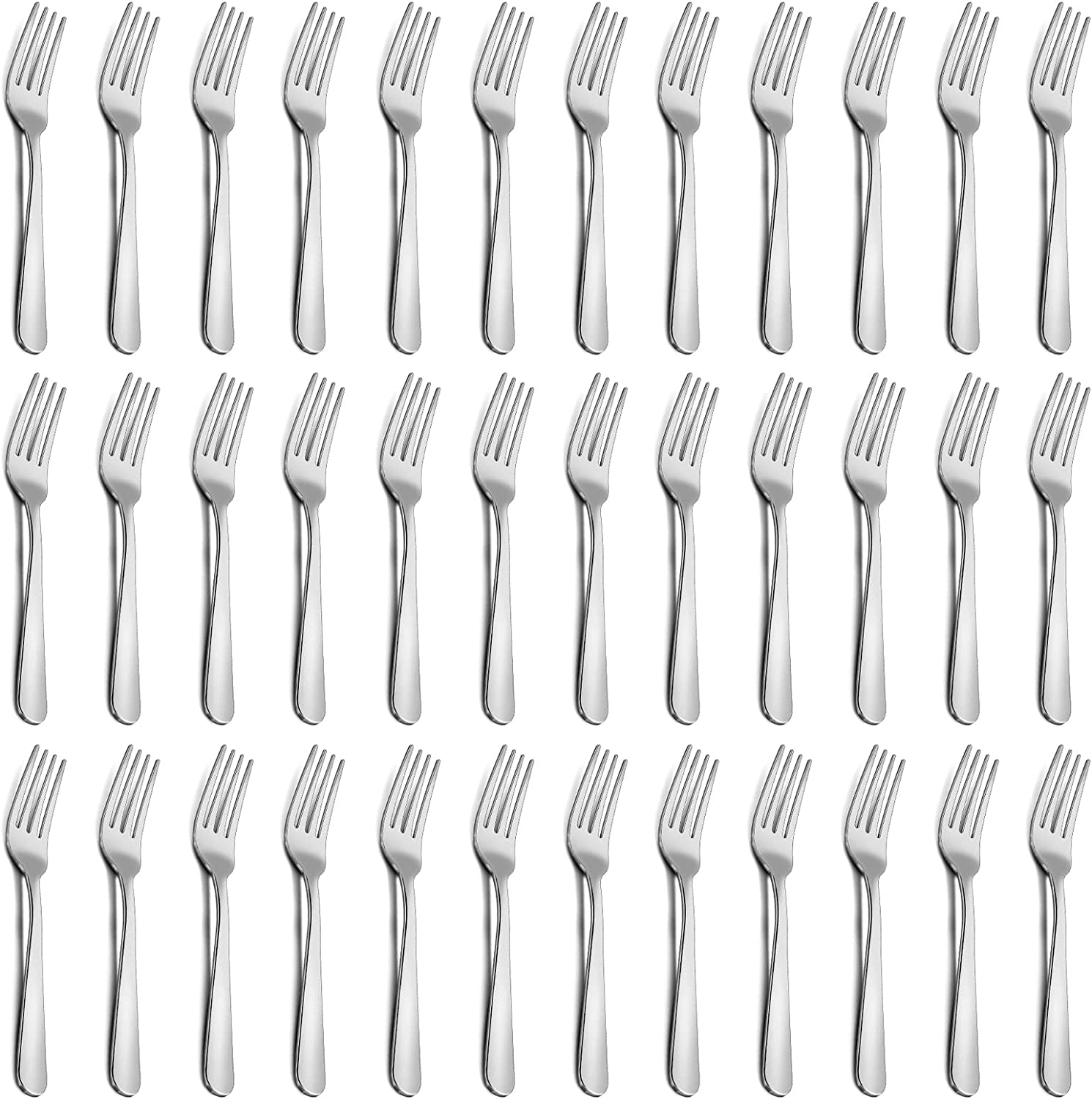 36-Piece Salad Forks Set, 5.9 Inches Stainless Steel Forks Silverware, Durable Dessert Forks Set, Cost-Effective Small Forks for Home, Kitchen, Restaurant - Mirror Polished, Dishwasher Safe image number 5