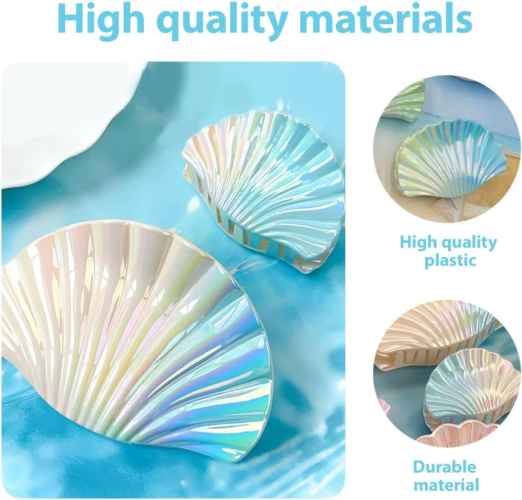 GXGM Gradient Color Hollow Out Shell Hair Clips for Women Girls 3 Pieces (B) image number 3