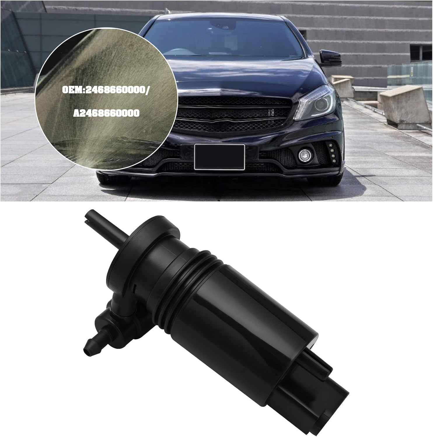 VGOL 1Pc Windscreen Washer Pump Replacement Part 2468660000 A2468660000 Compatible with Mercedes Benz A-Class W176 2012-2018 Black image number 5