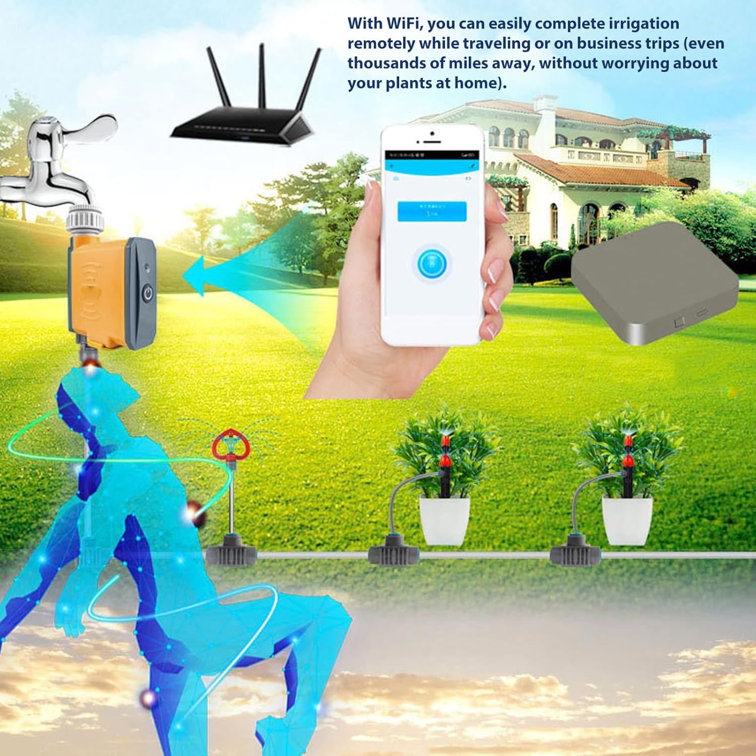Smart Sprinkler Timer with Wifi for Zigbee Garden Irrigation System, Water & Time Saving, Automatic Watering image number 6