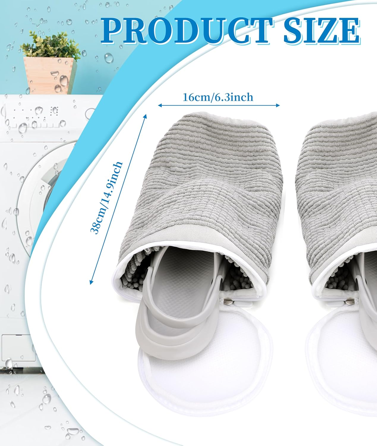 Shoe Washing Net Pack of 2 Shoe Washing Bags Washing Bag for Shoes Washing Machine 10,000 + Airy Fibres, Permeable Mesh, Use: Sports Shoes, Running Shoe image number 4
