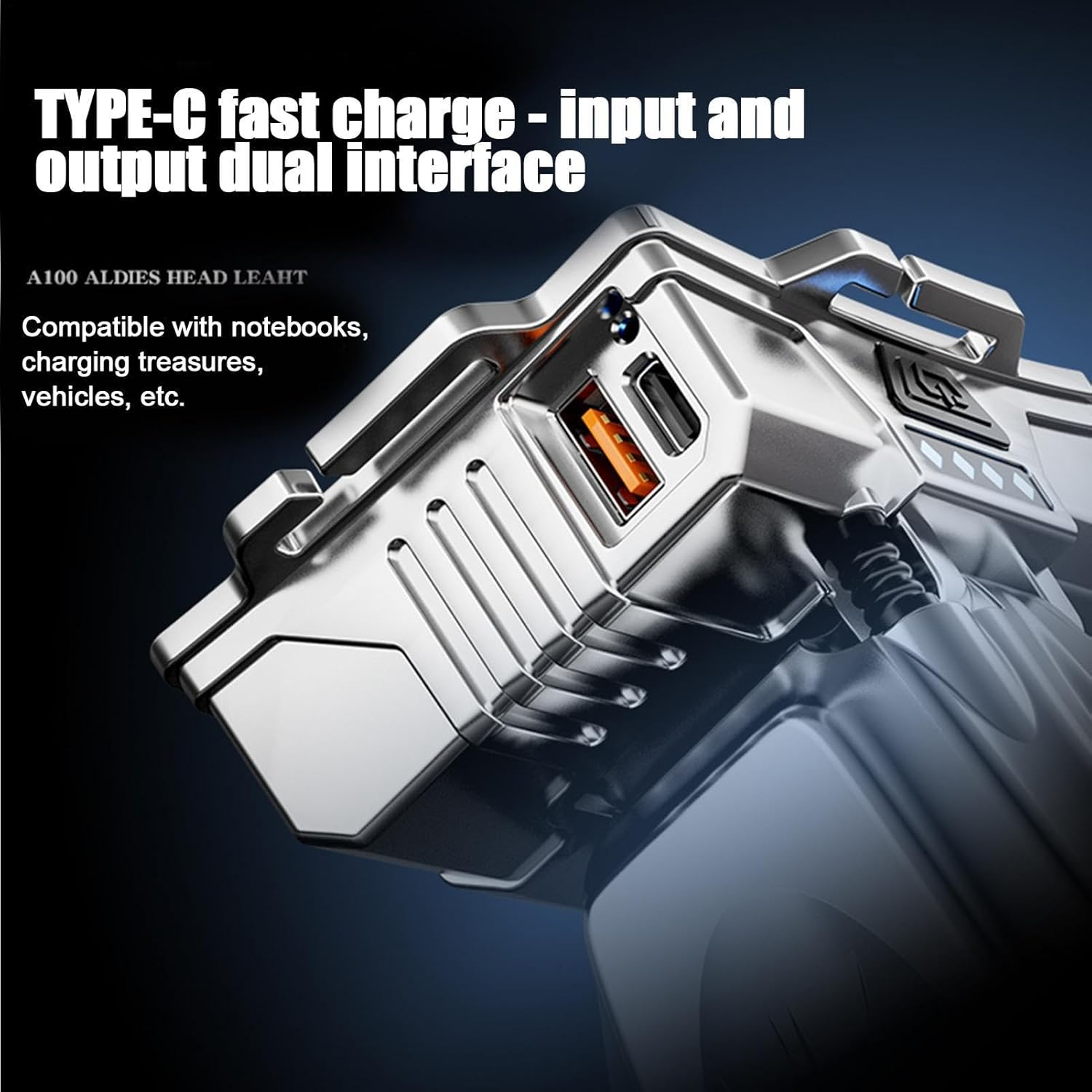 Rechargeable Headlights, Night Fishing Headlight | Outdoor Rechargeable LED Headlamp, Large Capacity Battery Search Light for Mountaineering, Cycling, Fishing, Camping image number 2