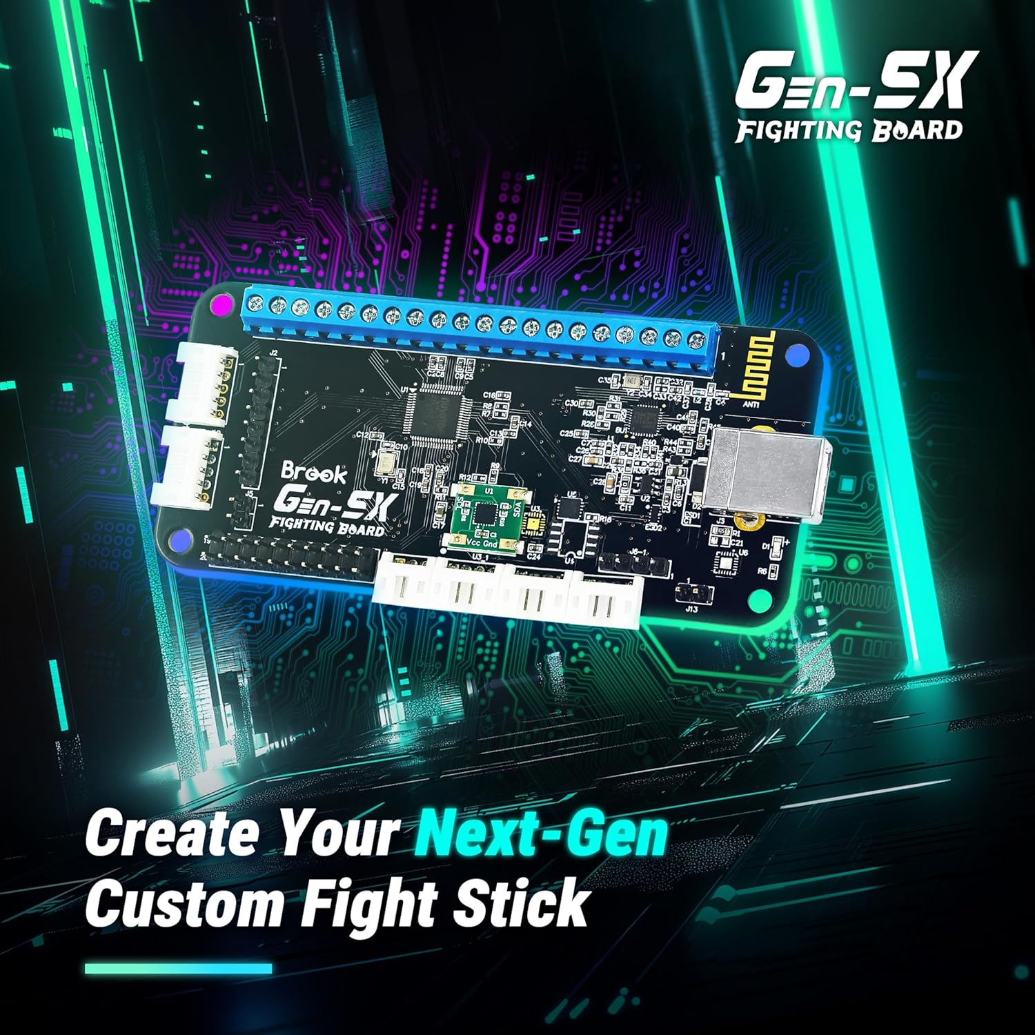 Brook Gaming Gen5X Fighting Board with Sticker- Ultimate Multi-Platform Supports PS5, XB Series, XS, Switch and PC - Lightning-Fast Response Times for Fighting Gaming image number 6