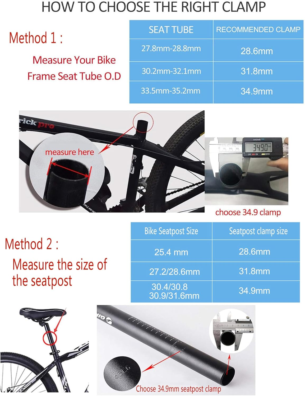 PLATT Bike Seat Post Clamp Aluminium Alloy Seatpost Collar Fit for 25.4/27.2/30.8/31.6Mm Bicycle Seat Post