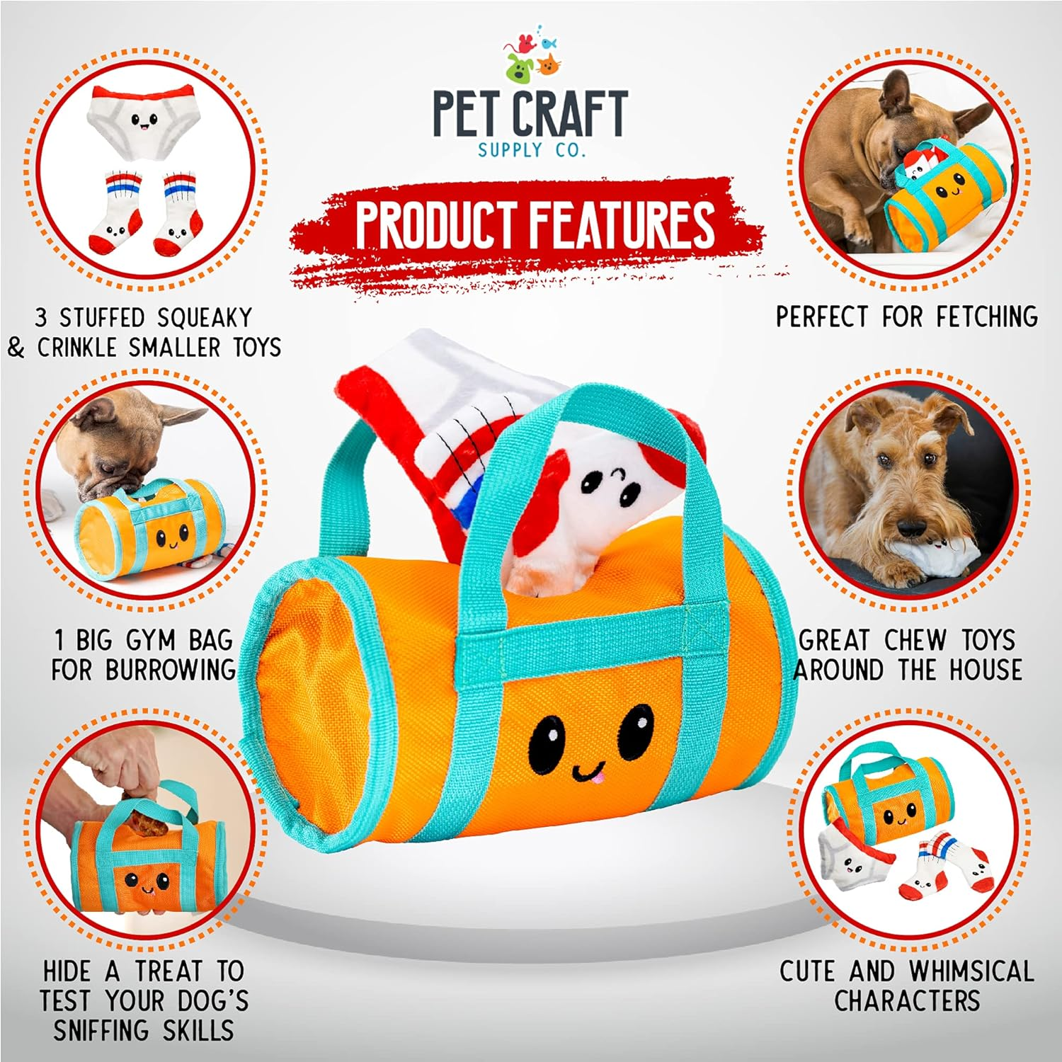 Pet Craft Multipiece Dog Toy- Gym Bag image number 1