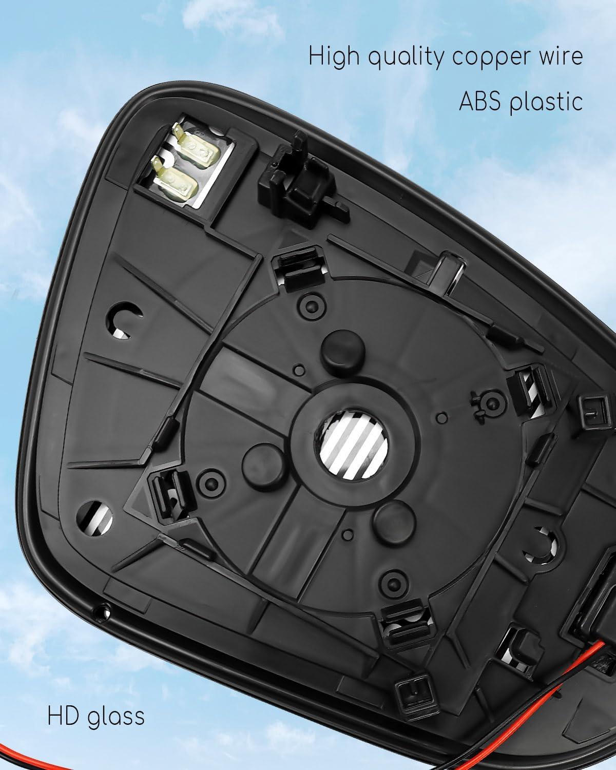 Side Mirror Glass with Blind Spot Detection Fits for Toyota RAV4 2013-2023 Tacoma 2016-2021, Left Driver Side Rearview Mirror Lens with Heat Defogging Backing Plate Replace 879610R100 TO1324129 image number 6