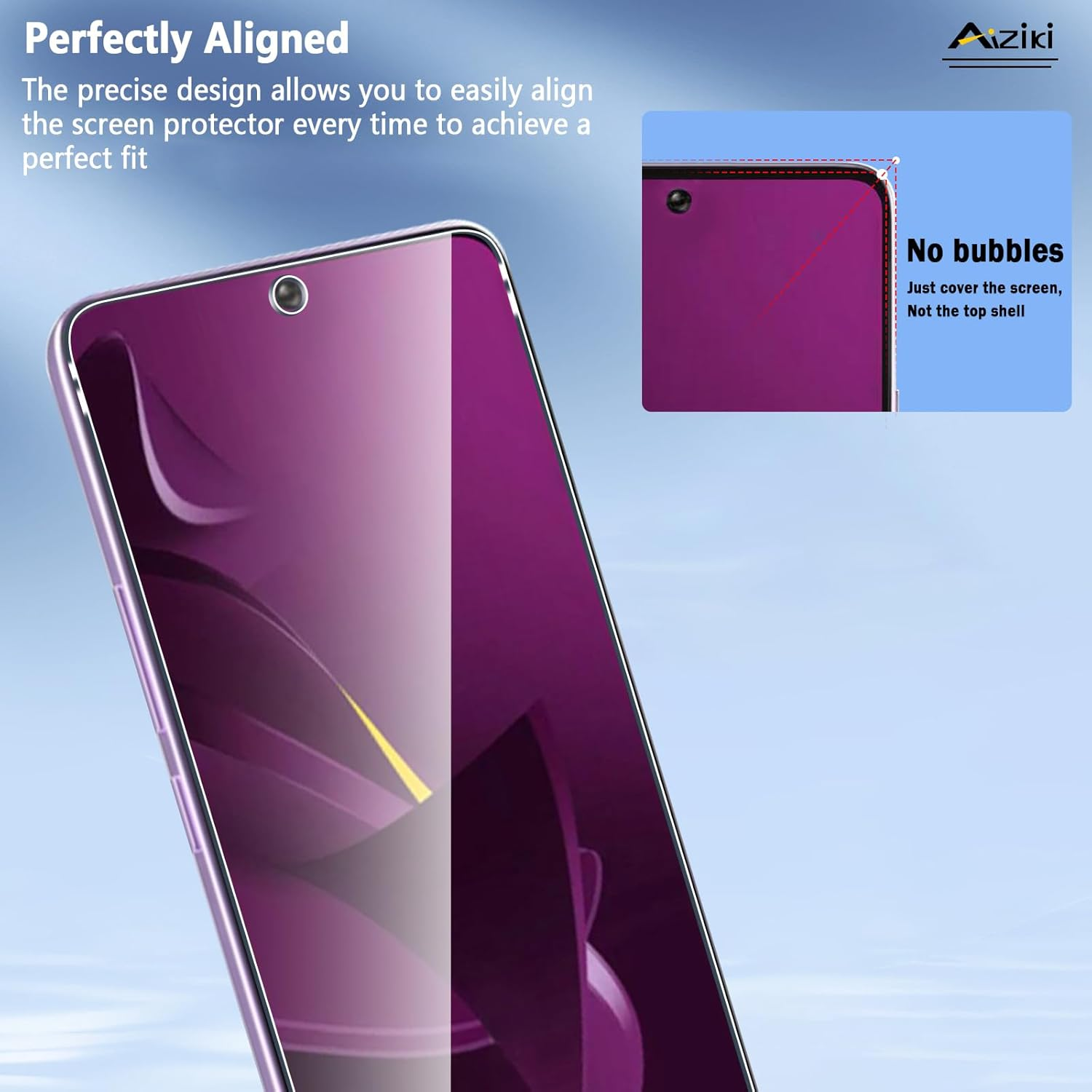 Aiziki Glass Screen Protector for Xiaomi Poco M7 Pro 4G Tempered Glass Film, Impact-Protection, Anti-Shatter, Anti-Scratch, HD Clear, Bubble Free, [2 Pack] Screen Protectors Xiaomi Poco M7 Pro 4G image number 4