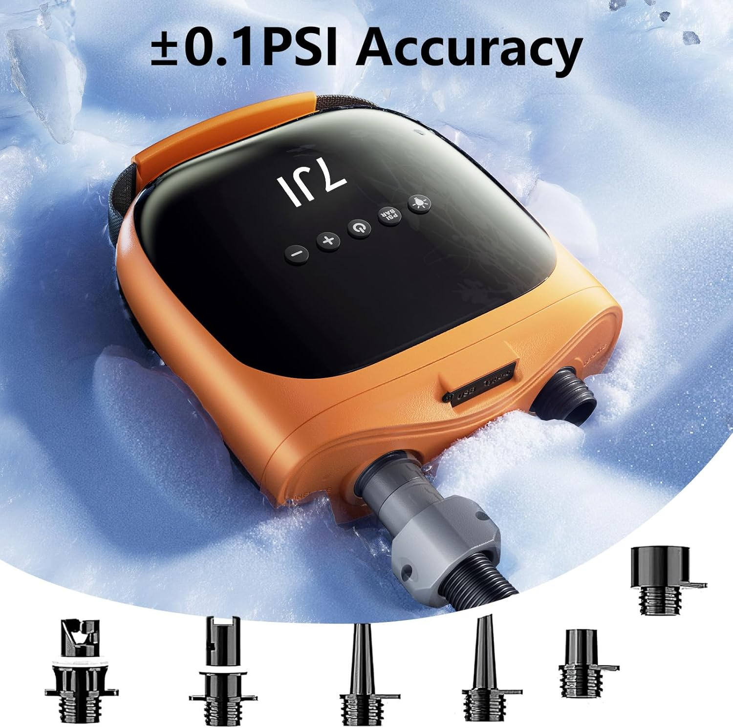 7JI Rechargeable Electric Sup Pump, 20 PSI with Battery Portable Paddle Board Pump Intelligent Dual Stage Inflation & Deflation, Auto-Off, Inflatable Air Pump DC 12V Car Connector image number 2