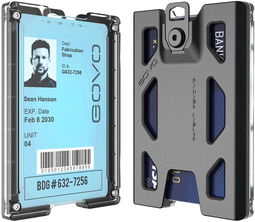 GOVO Badge Holder - without Clip Version - Durable Polycarbonate ID Card Holder Holds 1 to 4 Cards (Tan)