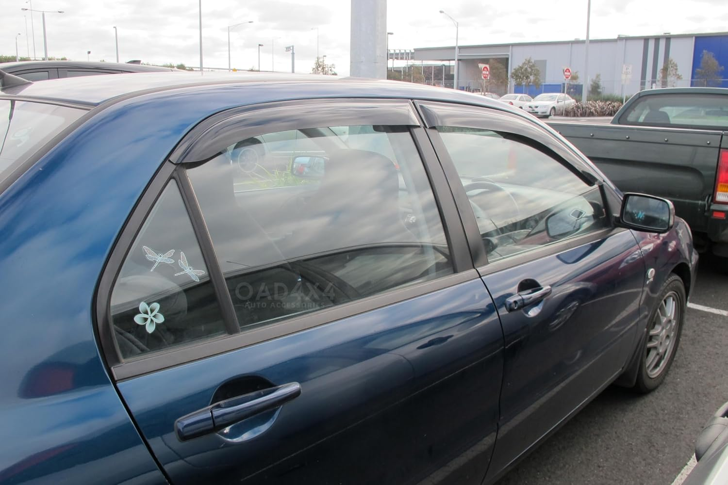 OAD4X4 Weathershields Compatible with Mitsubishi Lancer Sedan 2003-2007, Weather Shields Window Visors Wind Deflectors Sun Rain Guard 4PCS Set image number 4