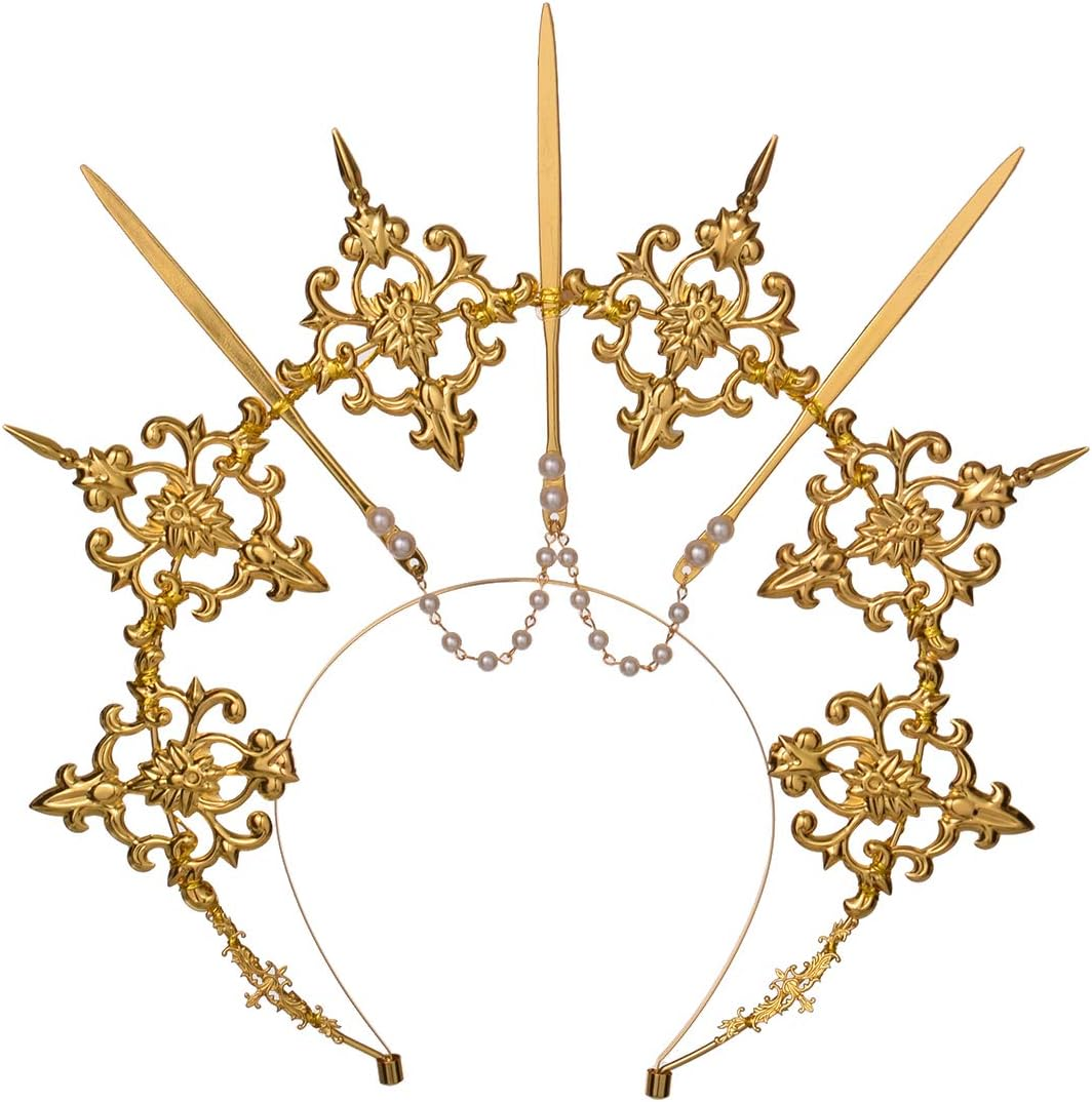 BLESSUME Halo Crown Mary Goddess Headband Women Halloween Costume Headpiece image number 5