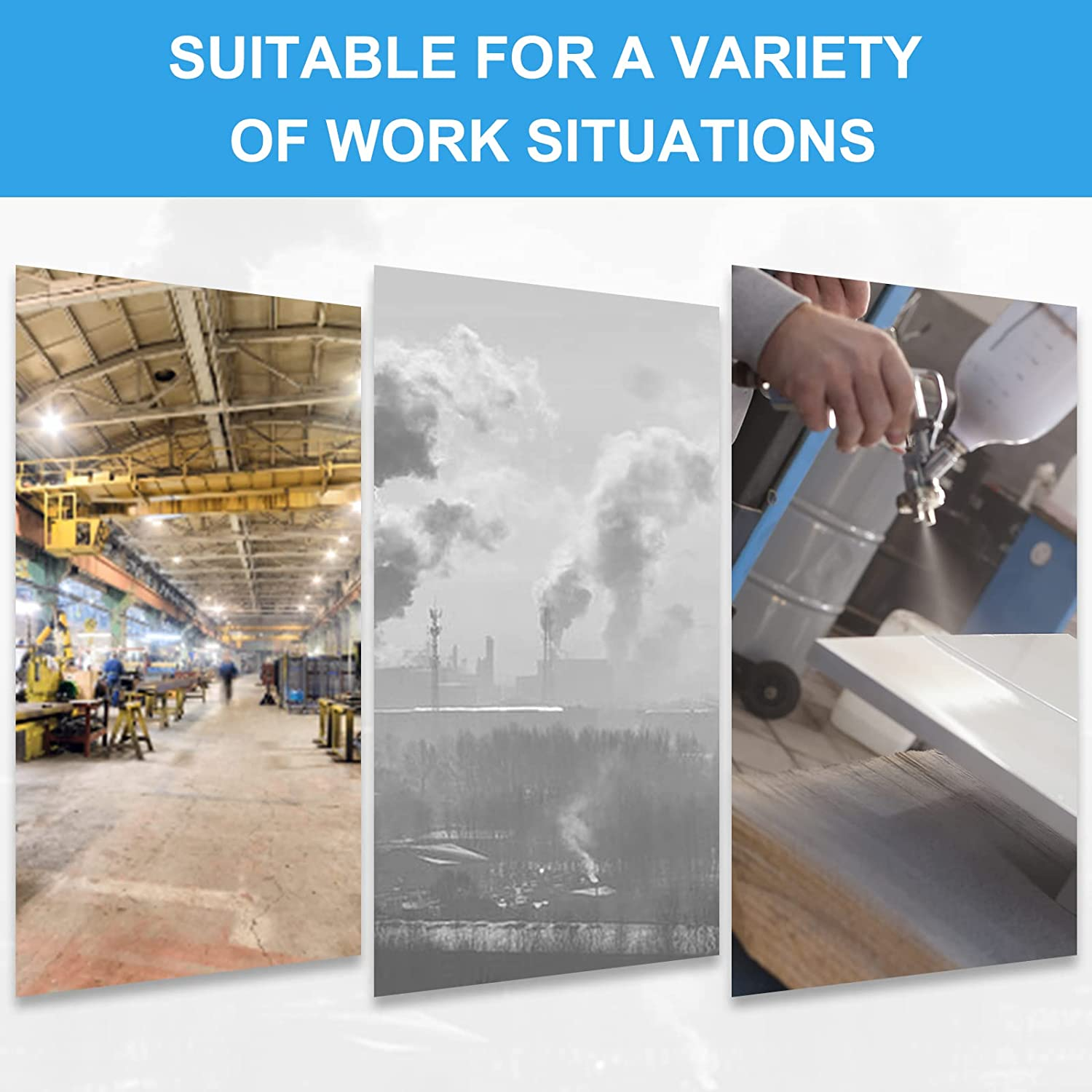 Respirator Mask,Gas Mask,Safety Face Cover with 4 Replaceable Filter Cotton,Soft Silicone Material for Nasal Mask and Face Seal,Suitable for a Variety of Work Situations,Adjustable Head Frame image number 4