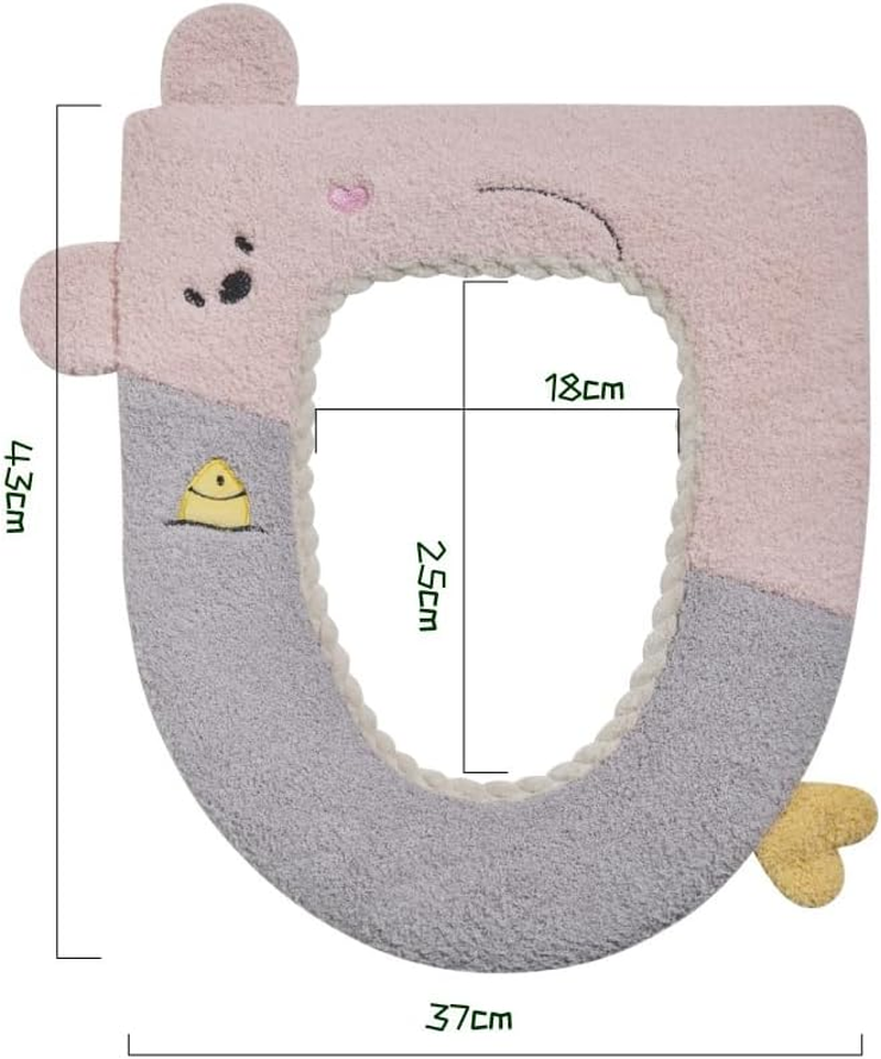 Thicken Toilet Seat Cover Cushion Pads Soft Warm Toilet Seat Covers Bathroom Toilet Seat Cover Mat Universal (Pink, One Size) image number 2