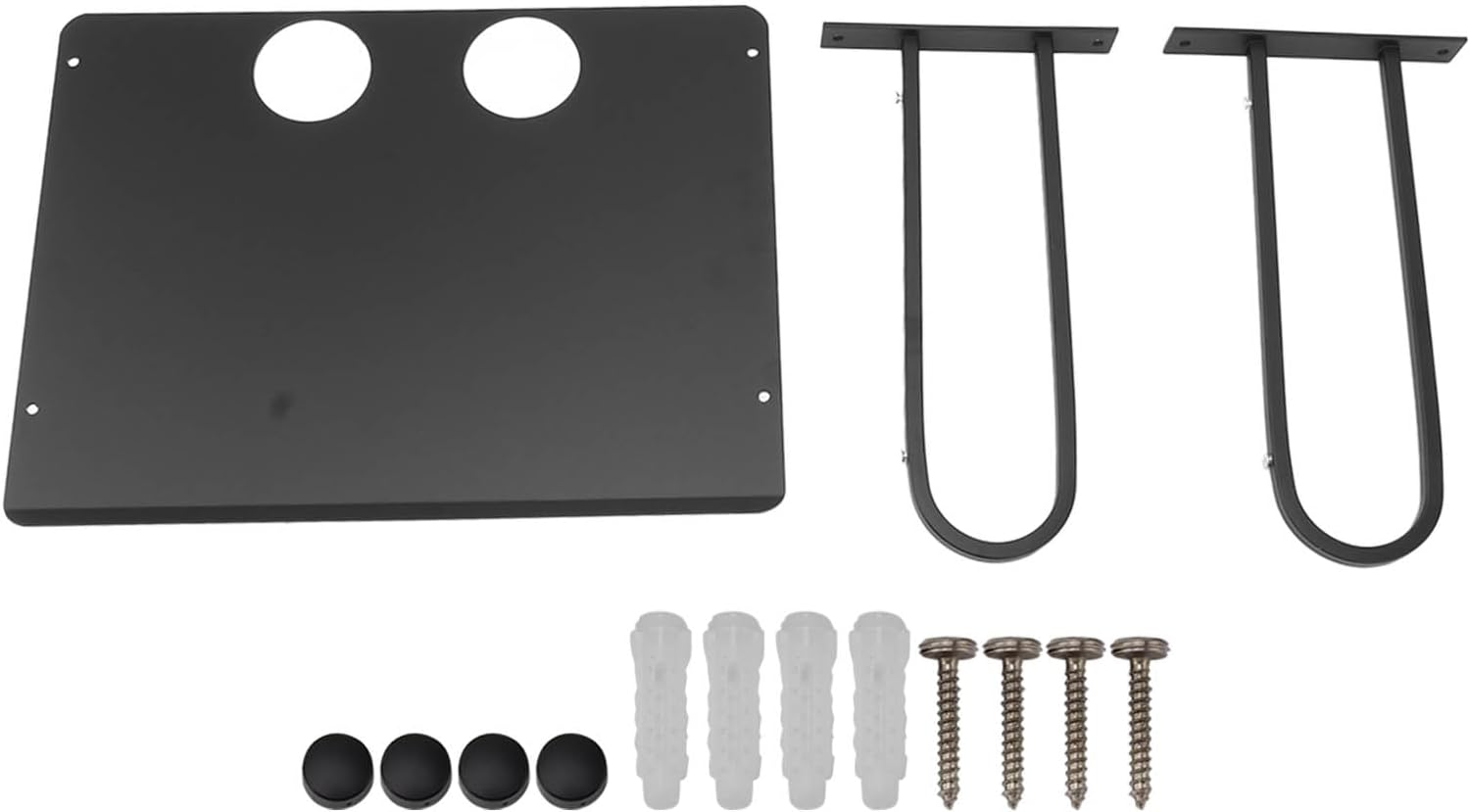 Wall Mounted Projector Shelf Projector Wall Shelf Strong Load Bearing Corner Floating Shelves, Rounded Edges TV Stand for Router TV Box DVD Player Cable Box Black Audio-Visual Shelving image number 1