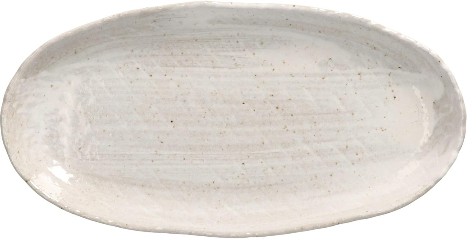 Ichiku Mino Ware 127-0509 Cool Style Long Plate, Pottery Plate, Oval Plate, Fish, Grilled Fish, Width 10.2 X Height 5.1 Inches (26 X 13 Cm), Microwave, Dishwasher Safe, Gray, Made in Japan image number 2