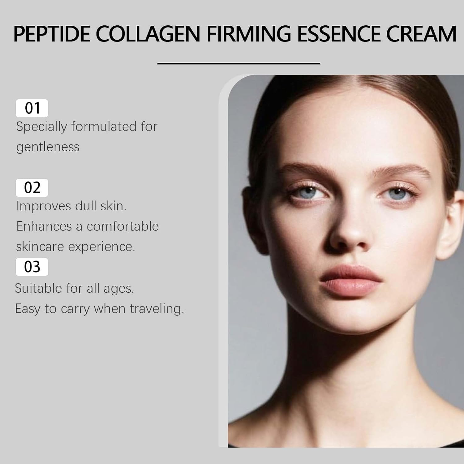 Peptide Collagen Firming Essence Cream, Anti-Wrinkle Lotion for Face & Neck, Tightening & Lifting Sagging Skin, Polypeptide Collagen Elastic Essence for Firm, Elastic & Tender Skin (2PCS) image number 4