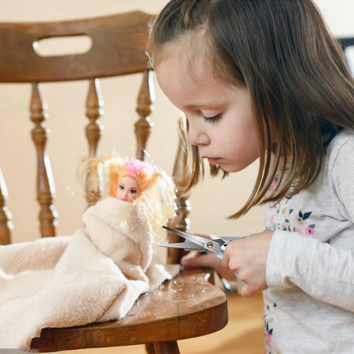 Scissors Blue, Stainless Steel Blade with Acrylic Handle, All Purpose Scissor for Office, School, Home, Fabric Shears, Tijeras image number 2