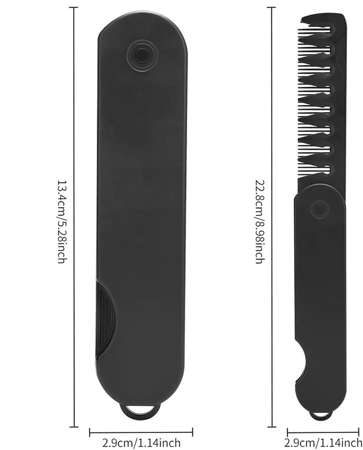 Foldable Beard Comb - 2 in 1 Small Travel Comb,Portable Fine Tooth Comb & Wide Tooth Comb for Grooming, Detangling, and Styling image number 4