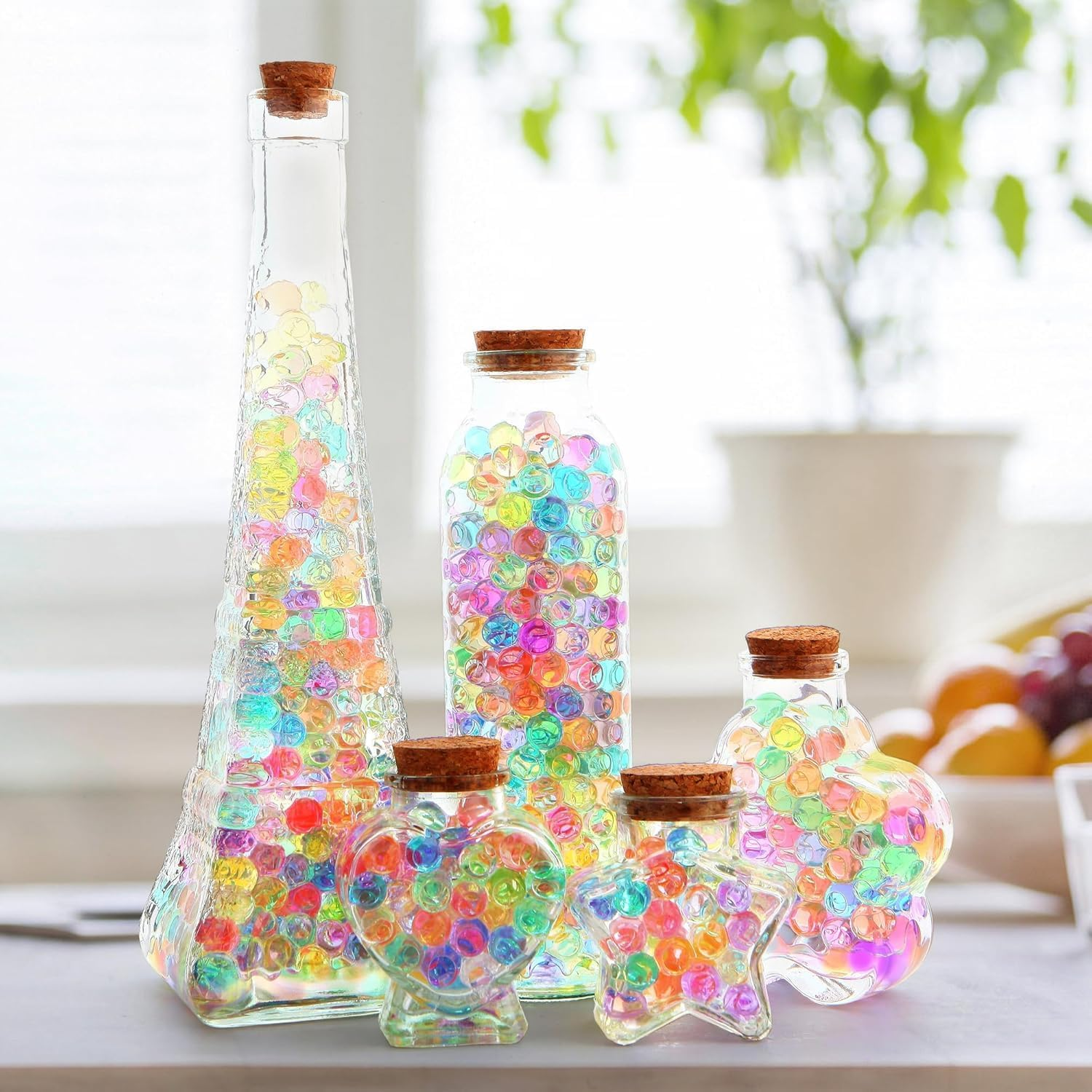 Top G 75000 Clear Water Gel Beads+ 5000Pcs Colorful Mix Beads, Water Gel Beads for Vase Filler, Christmas Decoration, Wedding Centerpiece, Floating Candles, Planting, Floral Decoration