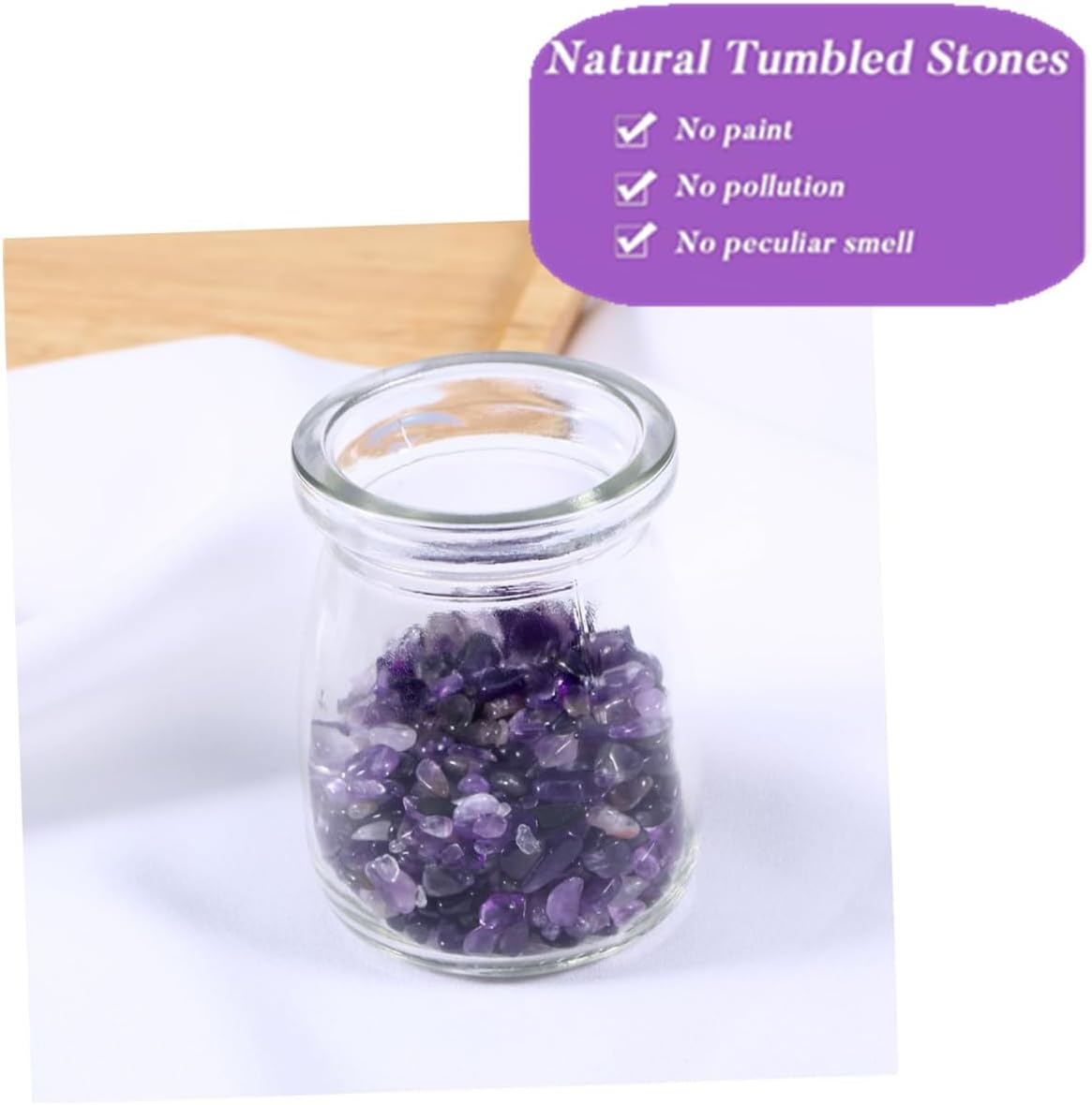Aquarium Gravel Fish Tank Rocks Pebbles Small,Fish Gravel, 100G Tumbled Chips Crushed Natural Crystal Quartz Pieces for Turtle Tank/Air Plants Decoration(Purple) image number 1