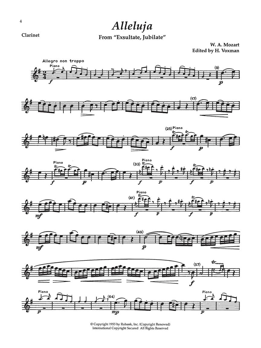 Rubank Book of Clarinet Solos Intermediate Level Clarinet Sheet Music Book with Online Audio 11 Classical and Festival Pieces by Mozart Handel Schumann and More Hal Leonard Collection