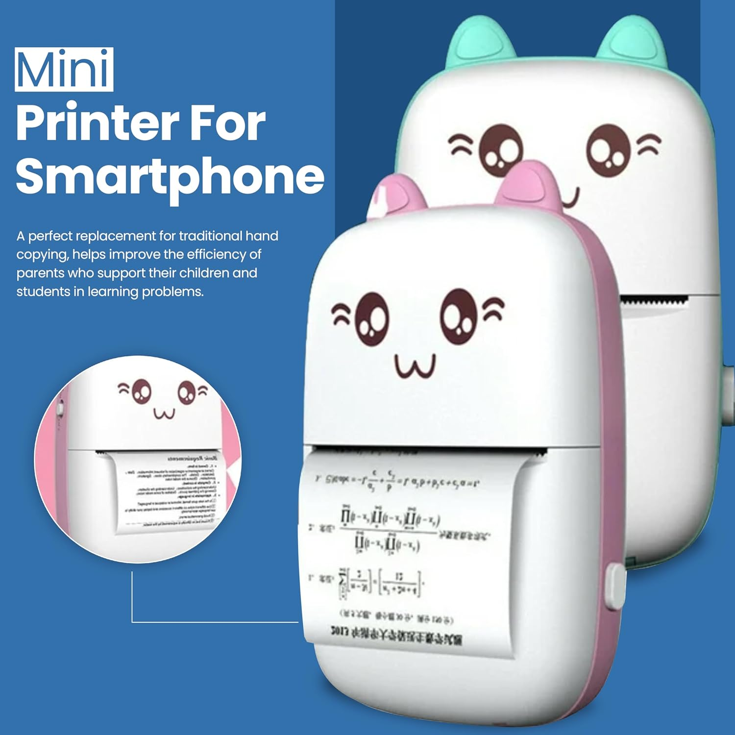 Mini Portable Printer | Bluetooth Label Printer | Portable Thermal Printer with 1X Roll | Smartphone Inkless Pocket Printer Perfect for Home, Crafts and Travel. App Connectivity (Fun Print) image number 4