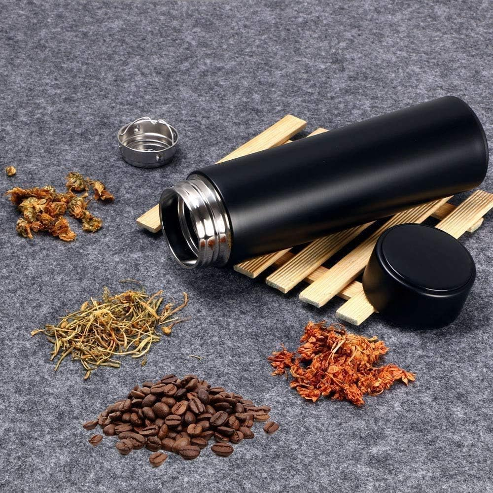 [2025 Upgrade] Smart Vacuum Insulated Water Bottle Travel Mug with LED Temperature Display | 304 Stainless Steel Drink Bottle | Perfect for Sport Out Door Travel and Office, Black, 500Ml image number 5