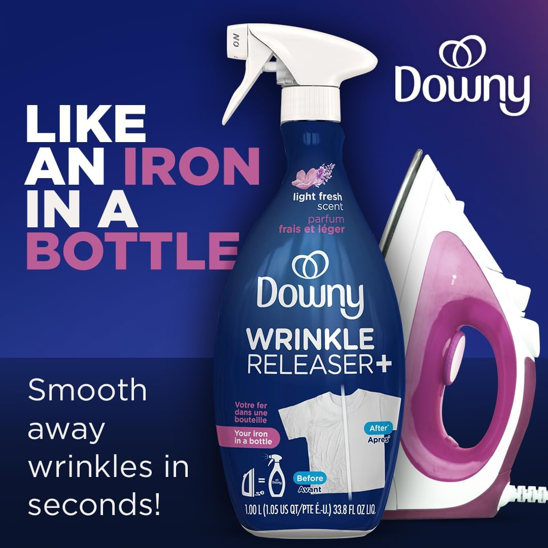 Downy Wrinkleguard Wrinkle Releaser Fabric Spray, Fresh, 2 Count, 9.7 Fl Oz Each image number 1