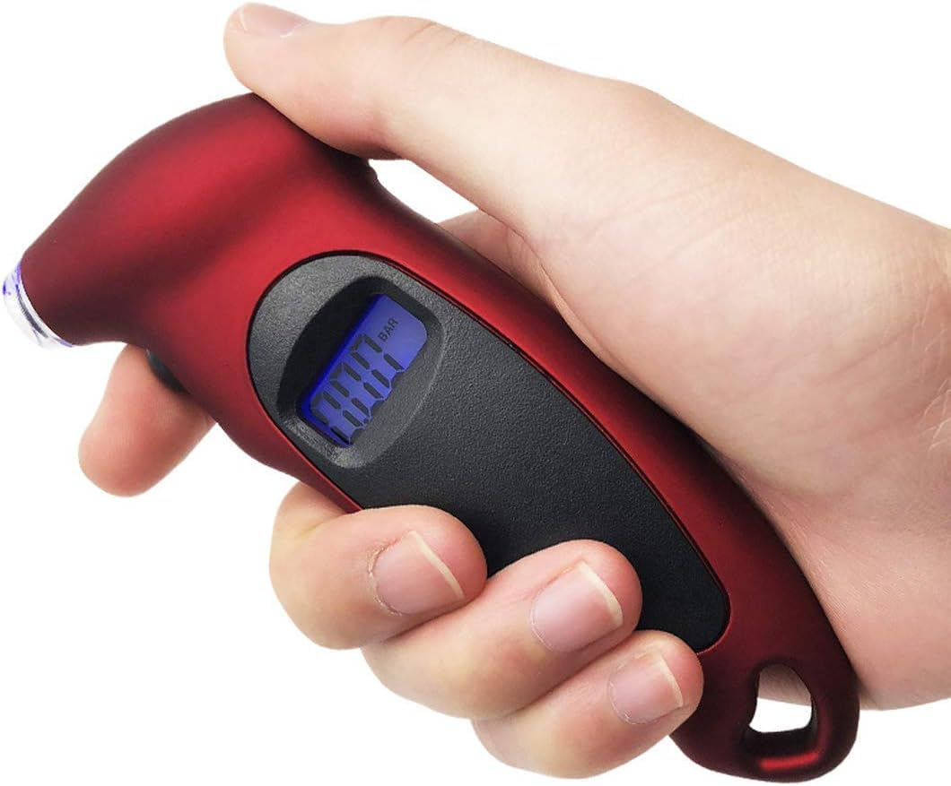 Digital Tyre Pressure Gauge 150 PSI 4 Settings for Car Truck Bicycle with Backlit LCD and Non-Slip Grip, Tire Pressure Gauge for Easy and Accurate Reading image number 1