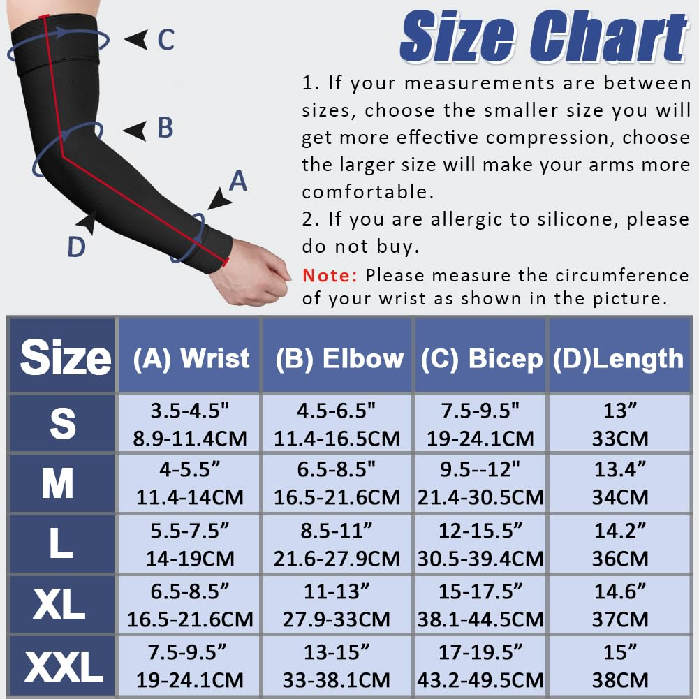 Beister Lymphedema Medical Compression Arm Sleeve with Gauntlet for Men & Women (Single), 20-30 Mmhg Full Arm Support image number 5