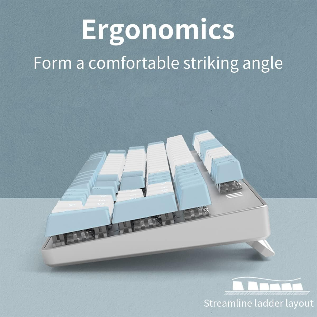 Mechanical Gaming Keyboard | Hot Swappable Mechanical Keyboard | Ice Blue Backlit Keyboard with Brown Switches and 104 Keys | Wired Gaming Keyboard | Mechanical Keyboard, PC Gaming Keyboards image number 2