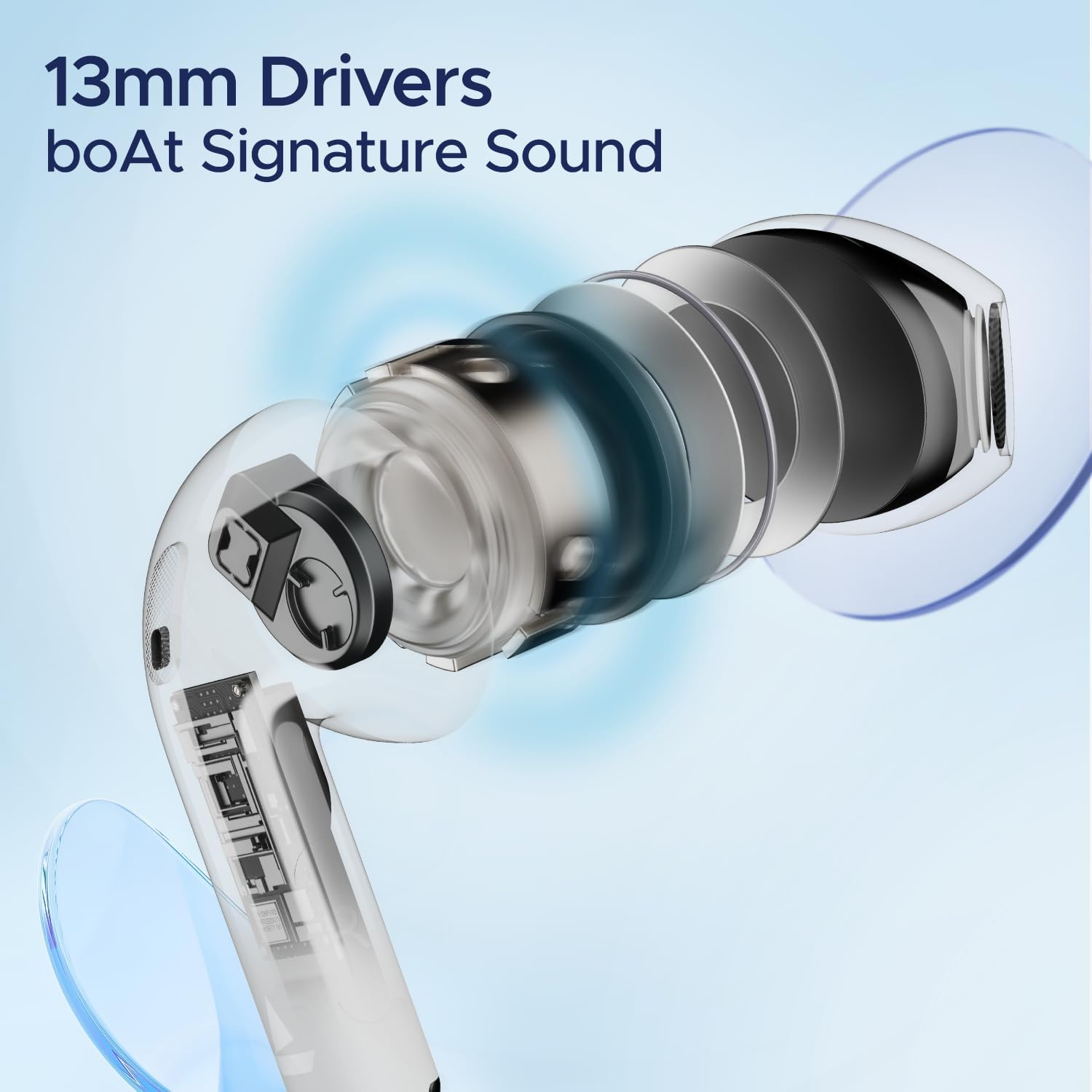 Boat Airdopes Joy 35 Hour Battery Fast Charge IWP Technology Low Latency 2 Microphones Enx Type-C Port V5.3 Bluetooth TWS Wireless with Microphone image number 6