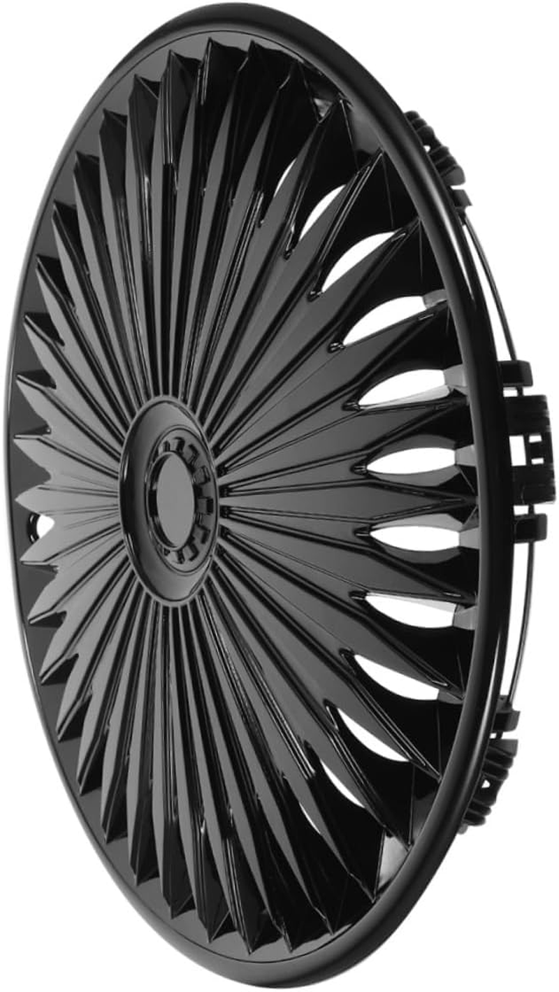 GETAJGHSD 14-Inch Automotive Hub Cover Black Decorative Wheel Hub Cap Replacement for Car Exterior, Universal Wheel Rim Cover Suitable for Passenger Vehicles image number 3