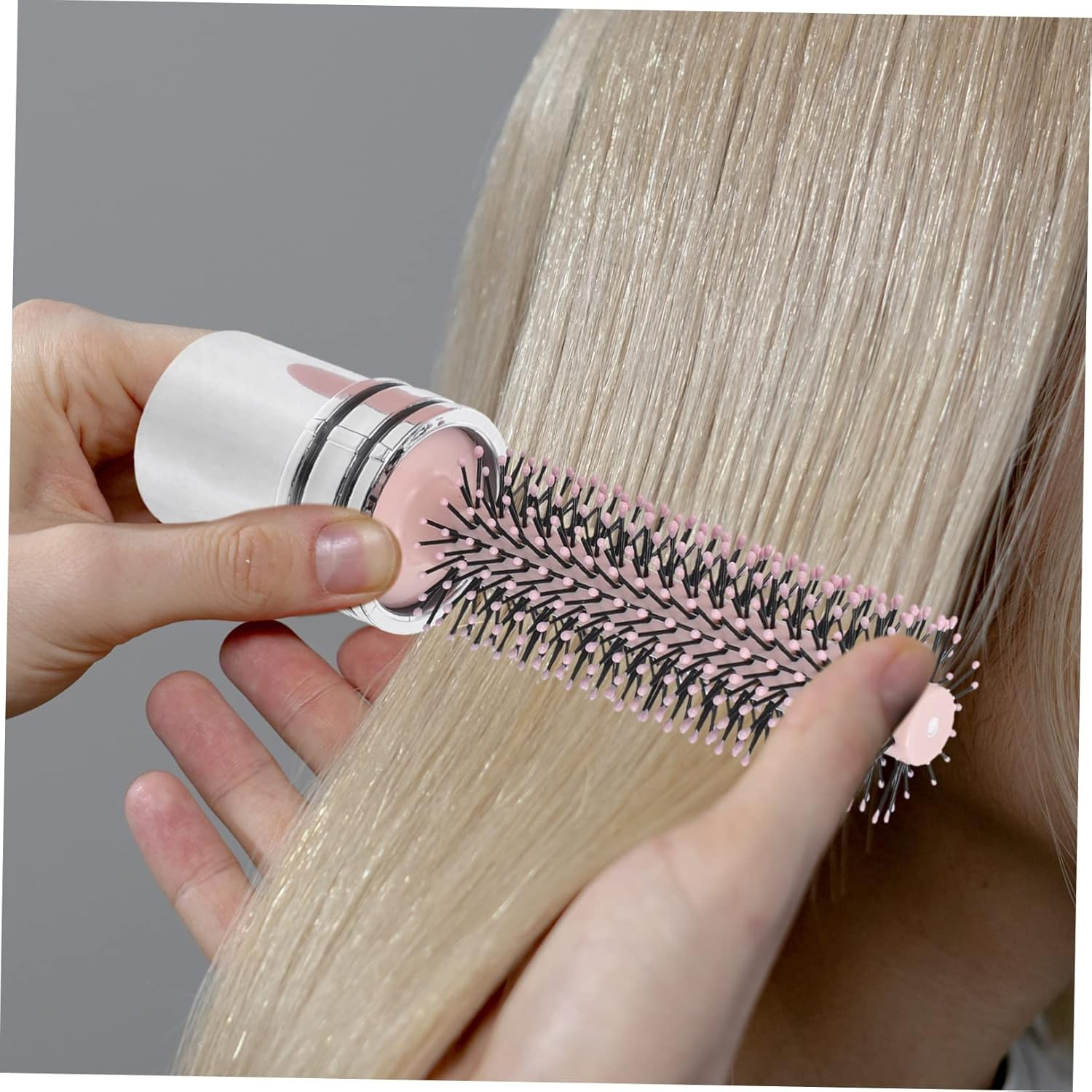 HAMPPLIES Retractable Hair Brush for Effortless Detangling Travel Friendly Roller Hairbrush for Blow Drying Styling Enhancing Shine Static Design for All Hair Types
