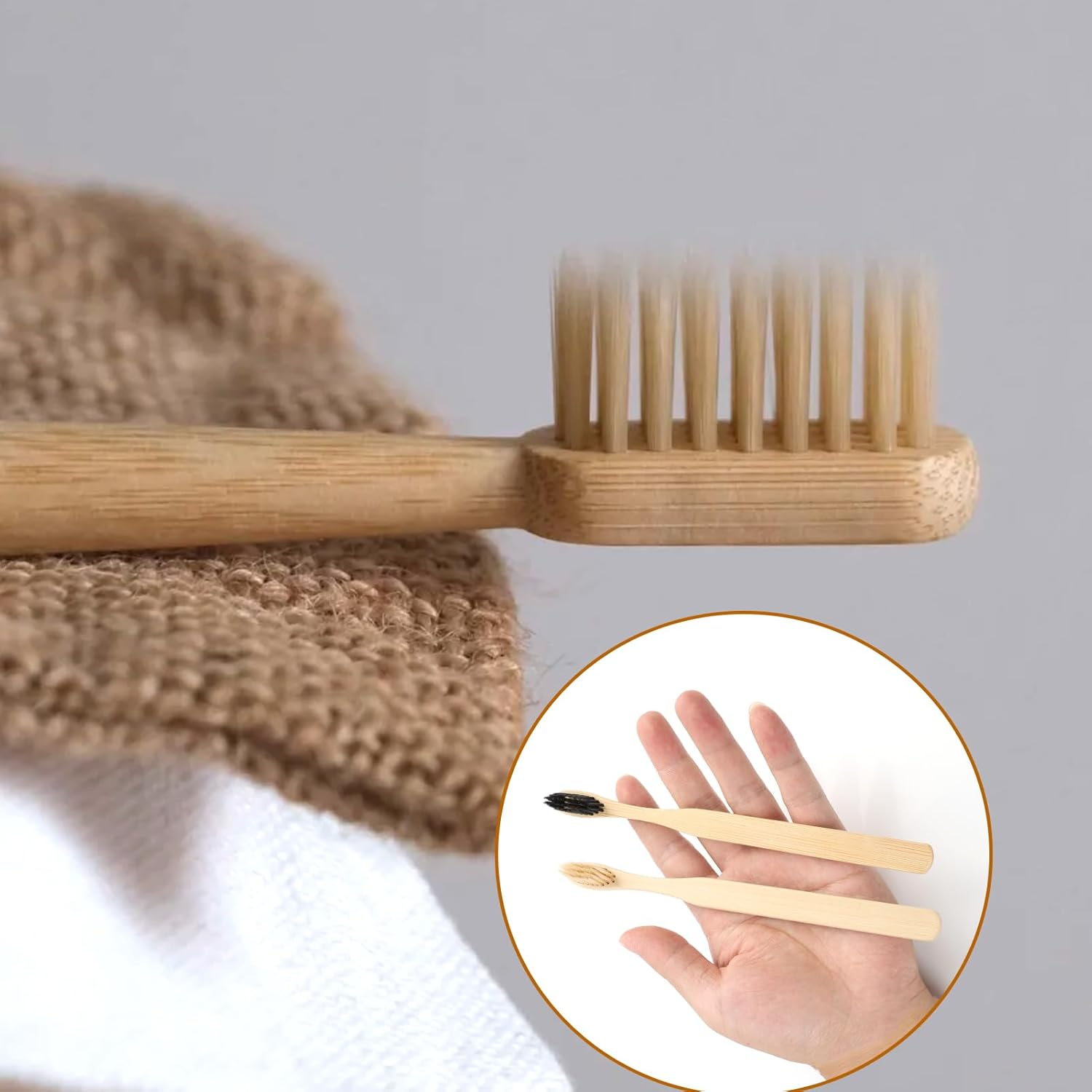 12 Pcs Bamboo Toothbrush, Bamboo Charcoal Tooth Brush Eco Friendly with Soft Bristles Wood Tooth Brushes Biodegradable Recyclable, Oral Care Set for Home Travel Camping image number 6