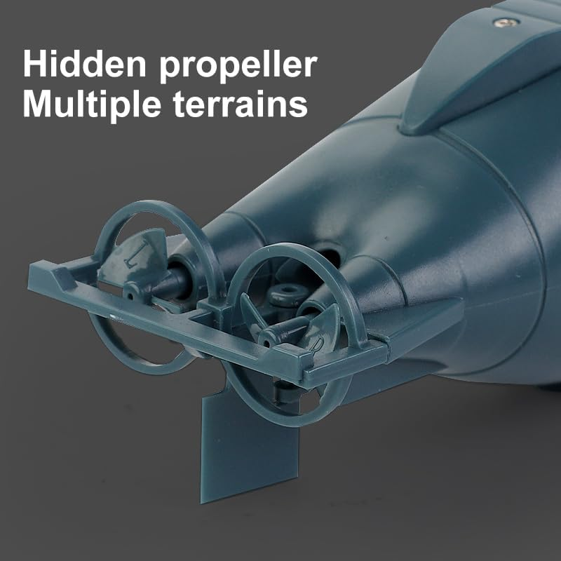 7JI RC Submarine Toy, Underwater Boat 360&deg; Rotatable High Speed Electric Water Toys,Remote Contriol Submarine for Kids Gift-Black image number 2