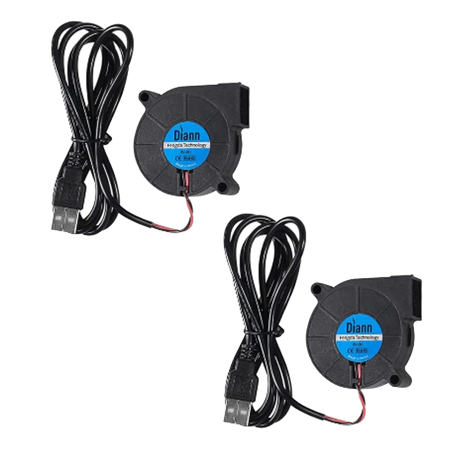 DIANN 2Pcs 5015 Brushless Cooling Fan DC 5V 3D Printer Fan 50X15Mm USB Fan for Reprap I3 CR-10 and Other Small Appliances Repair Replacement