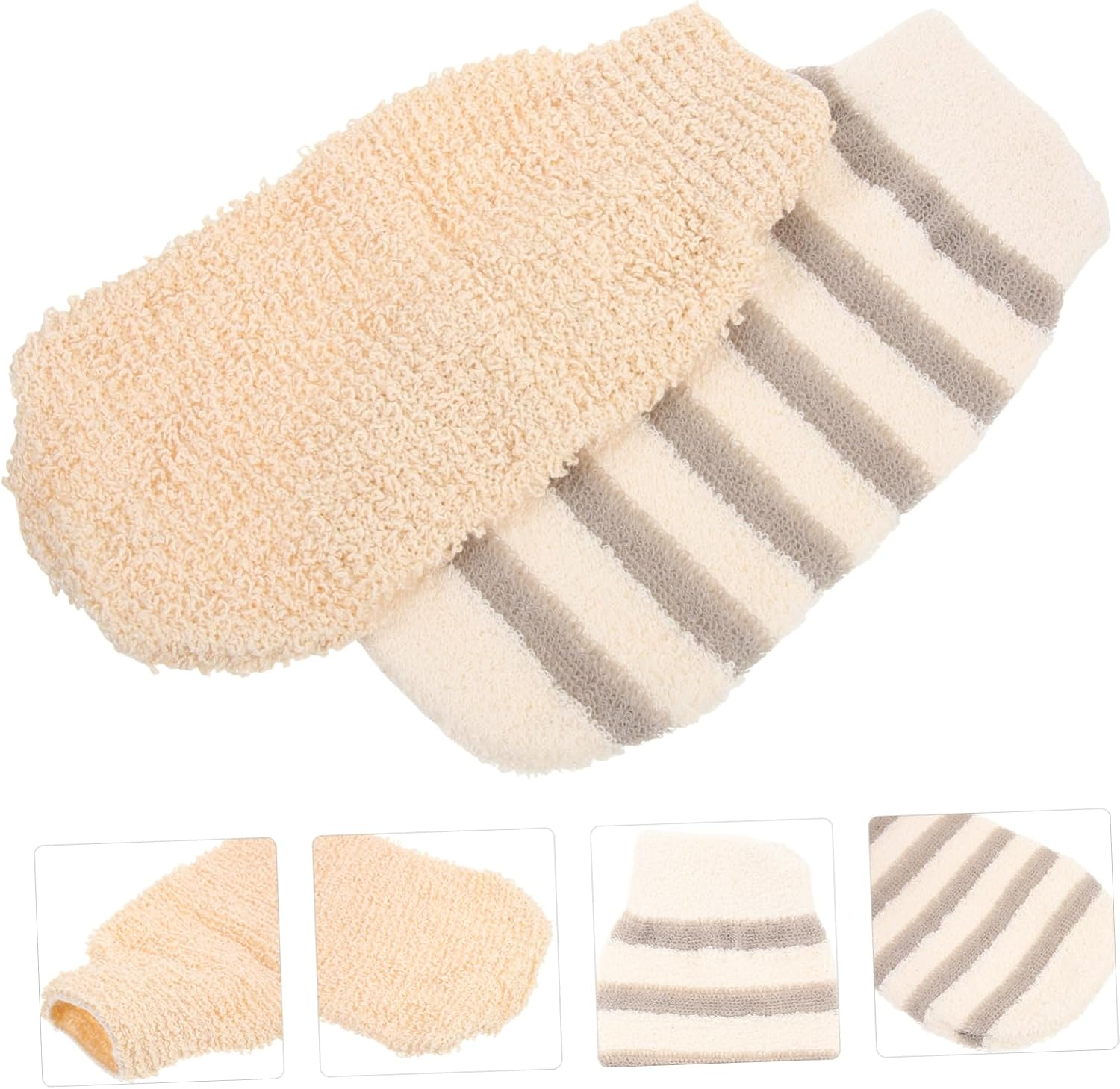 FOYTOKI 2Pcs Body Exfoliator Gloves Body Exfoliator Mittens Household Body Scrubber Supplies image number 1