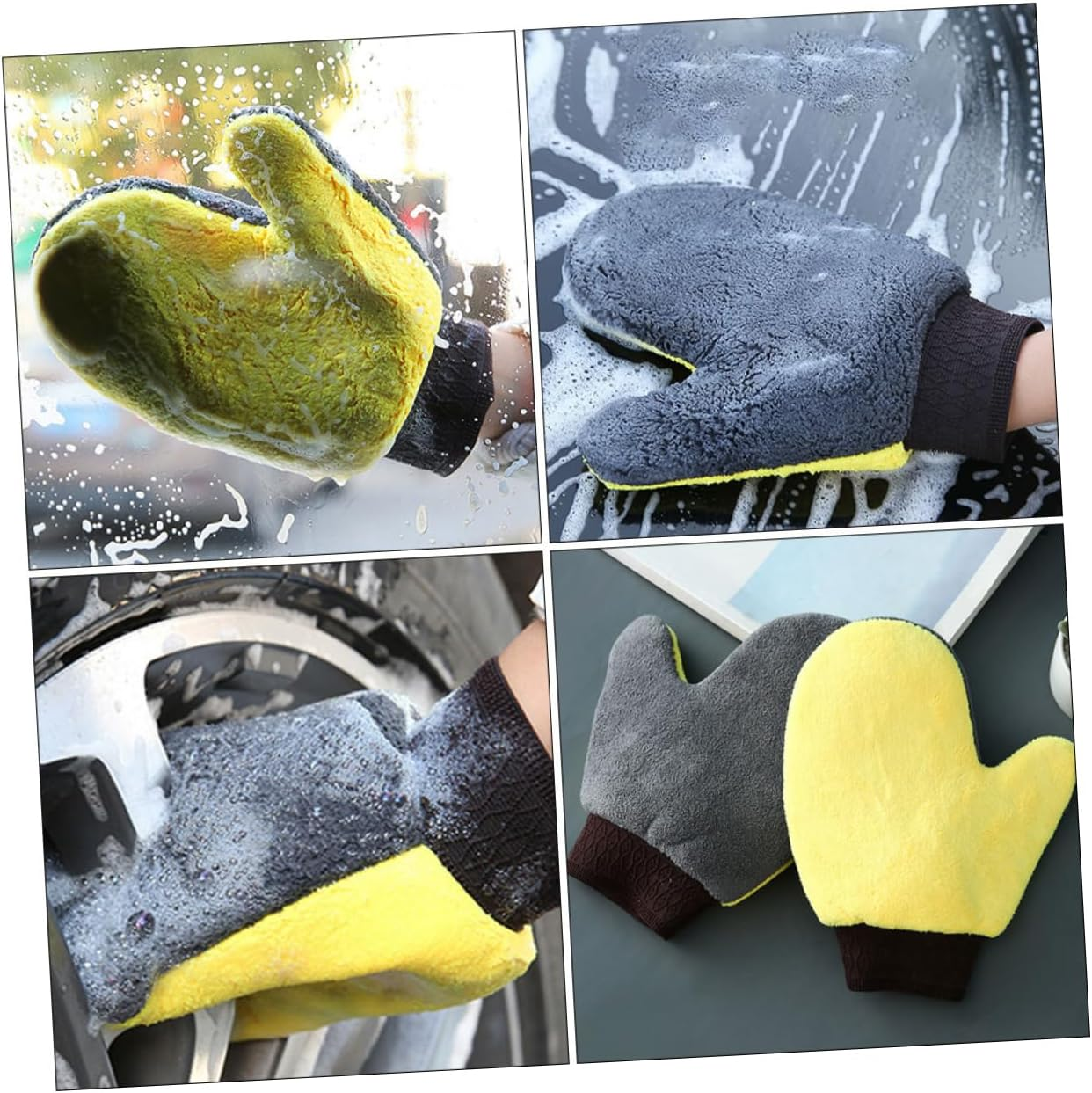 CHILDWEET Car Wash Mitts 2Pcs Set Scratch-Free Coral Fleece Double-Sided Waterproof Gloves for Vehicle Exterior Cleaning and Dust Removal in Automotive Car Care image number 5