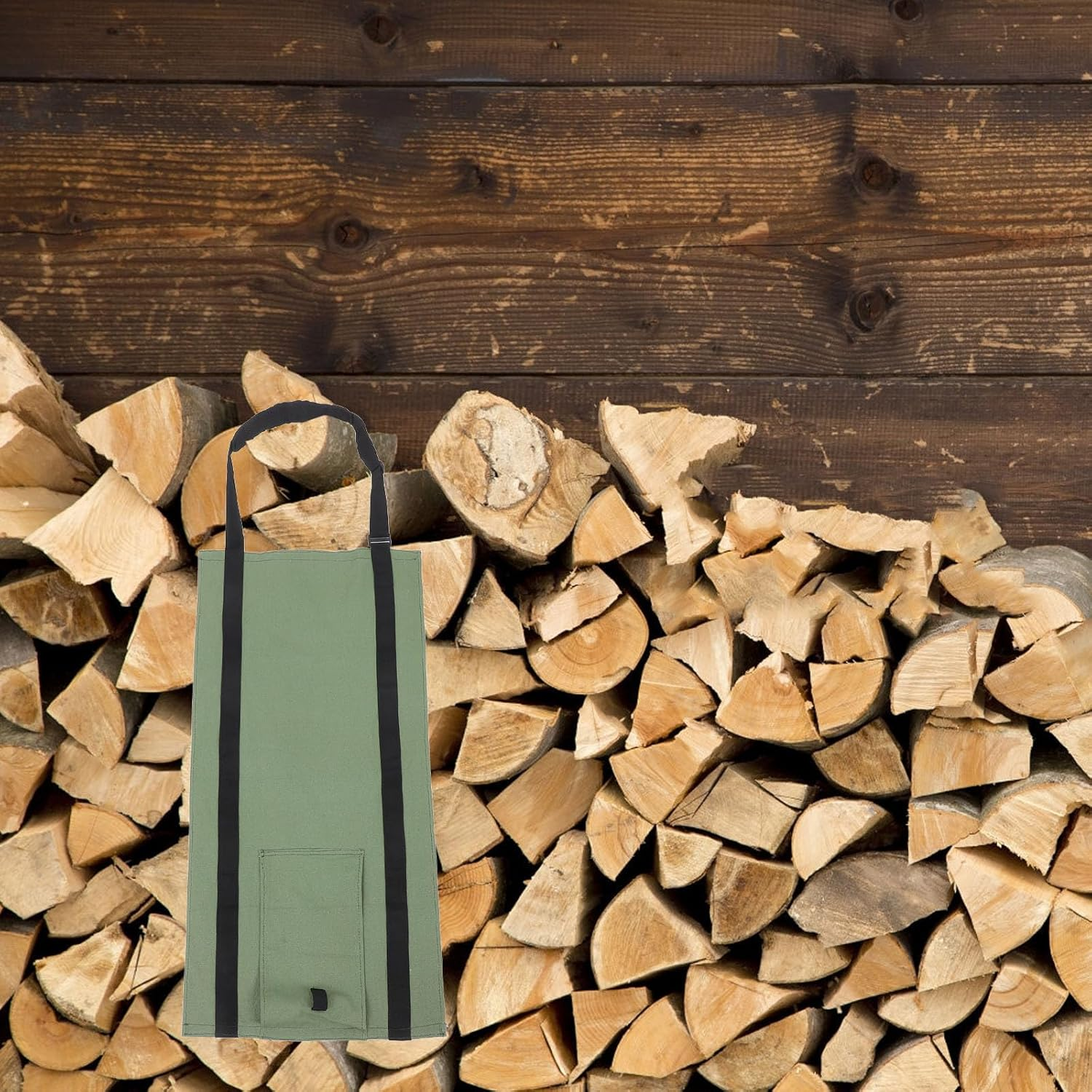 GARIOUANS Firewood Carrying Bags Firewood Tote Carrier Heavy Duty Canvas Log Tote Bag with Reinforced Handles for Outdoor Wood Storage Transport Camping Fireplace Use image number 1