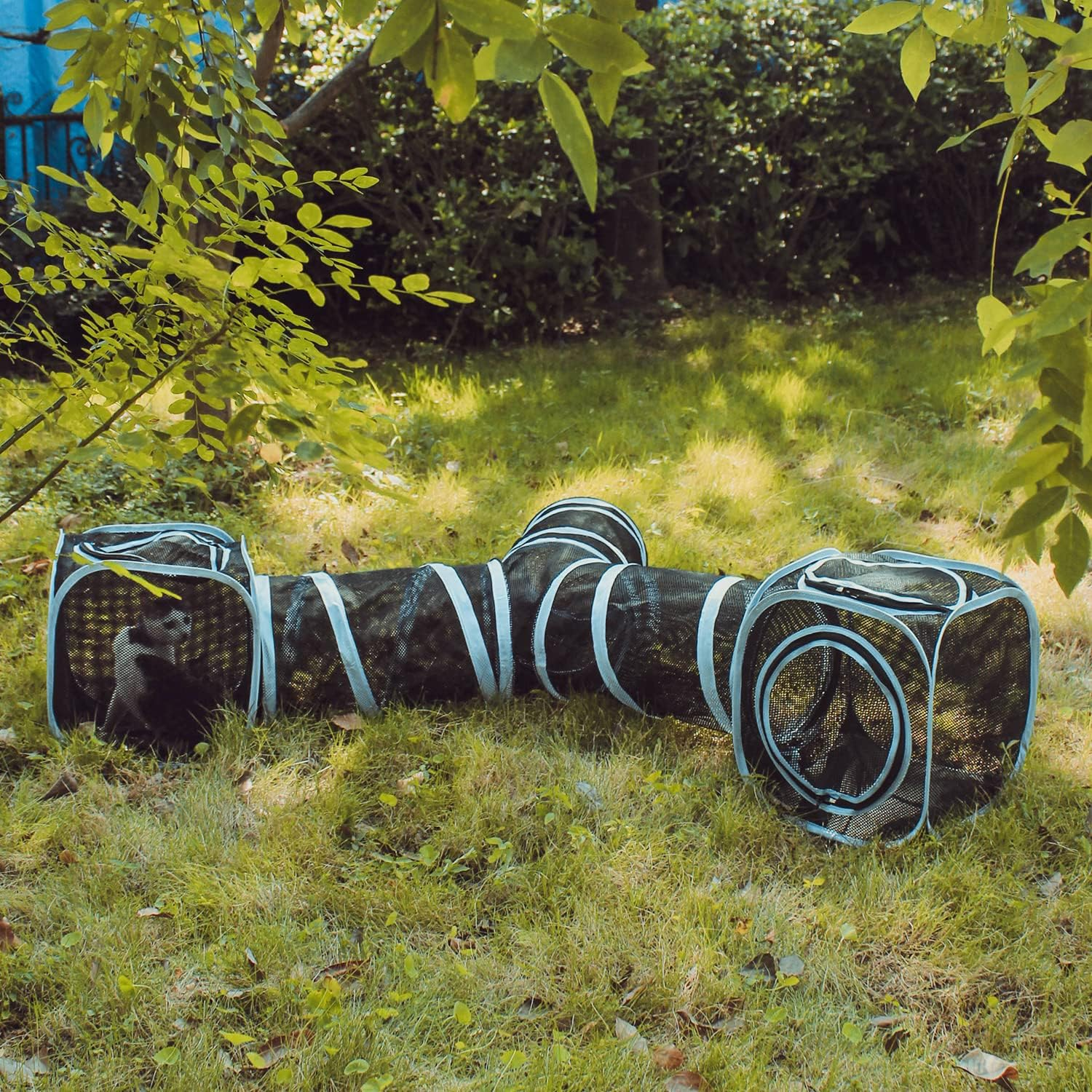 INTURN Cat Furniture Tent for Indoor and Outdoor Playpen Portable Tunnels, Kennel (2 Cube + 3-Way Tunnel),(It12787) - 2 Tunnels image number 4