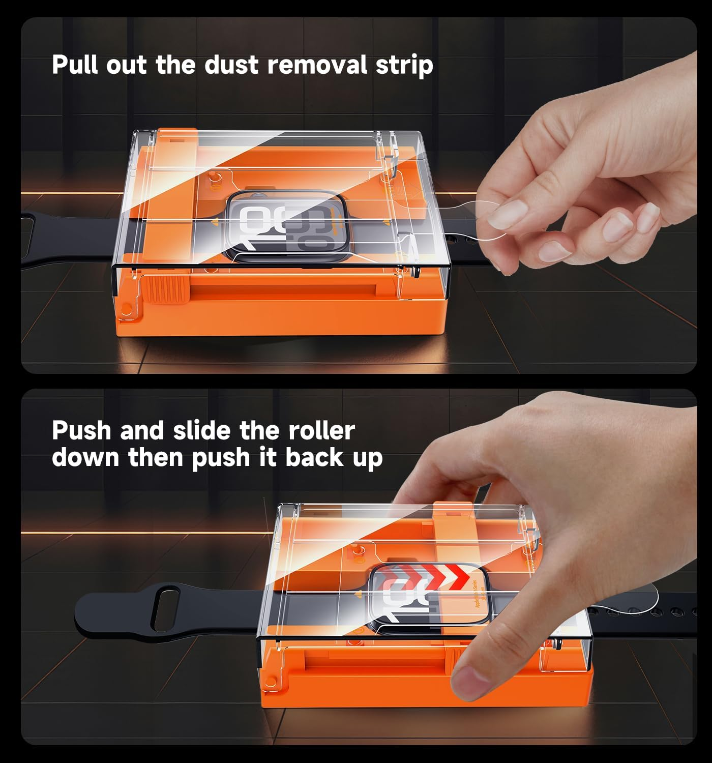 MAGIC JOHN 2 Pack for Apple Watch Screen Protector 42Mm Series 11（2025） Series 10 (2024) [Automatic Align Tech] Anti-Scratch, Self-Healing Soft TPU, Bubble Free, HD Transparent, Touch Sensitive image number 6